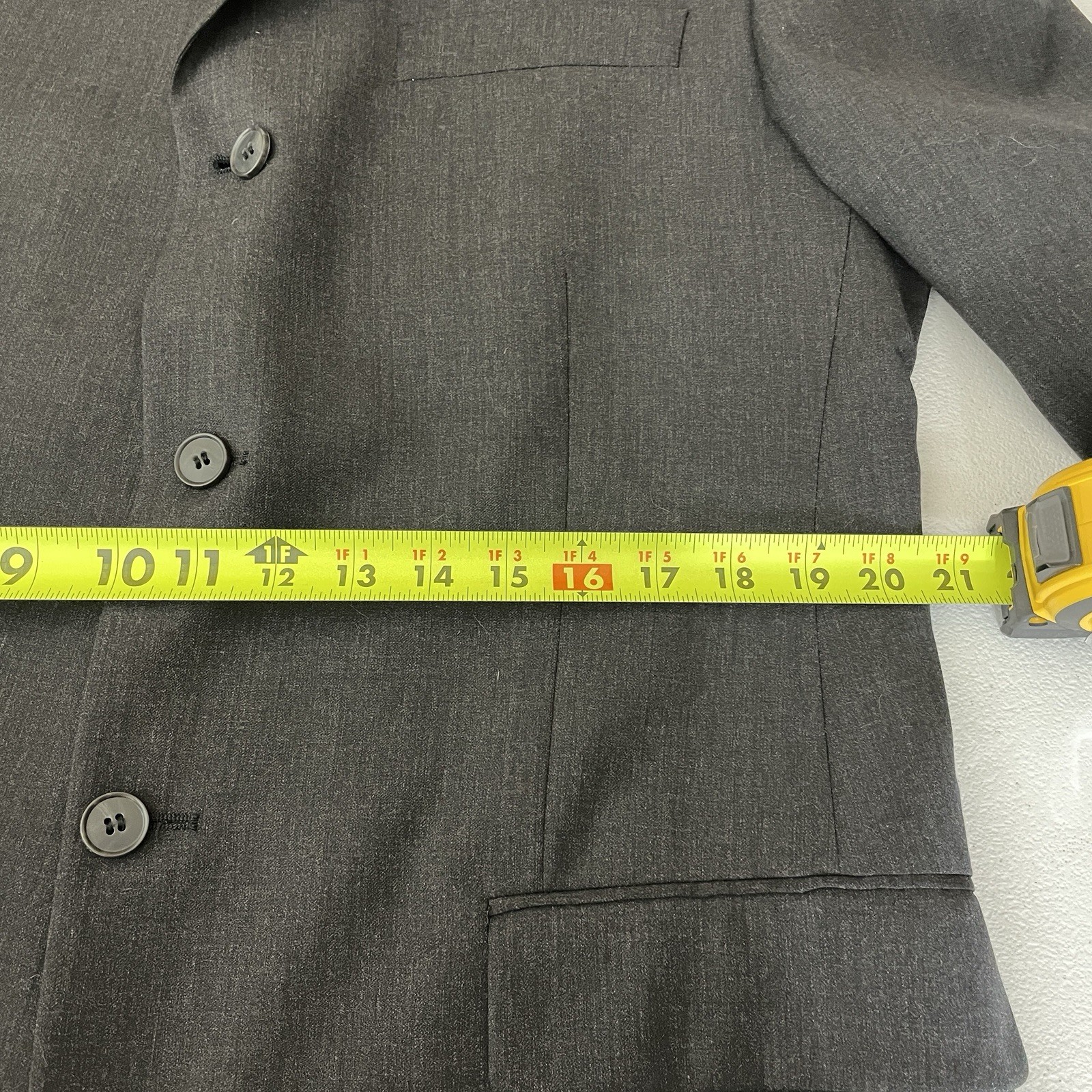 Axcess 2 Piece Suit Mens 40R 32×30 Dark Gray Solid 100% Wool Three Buttons Pants