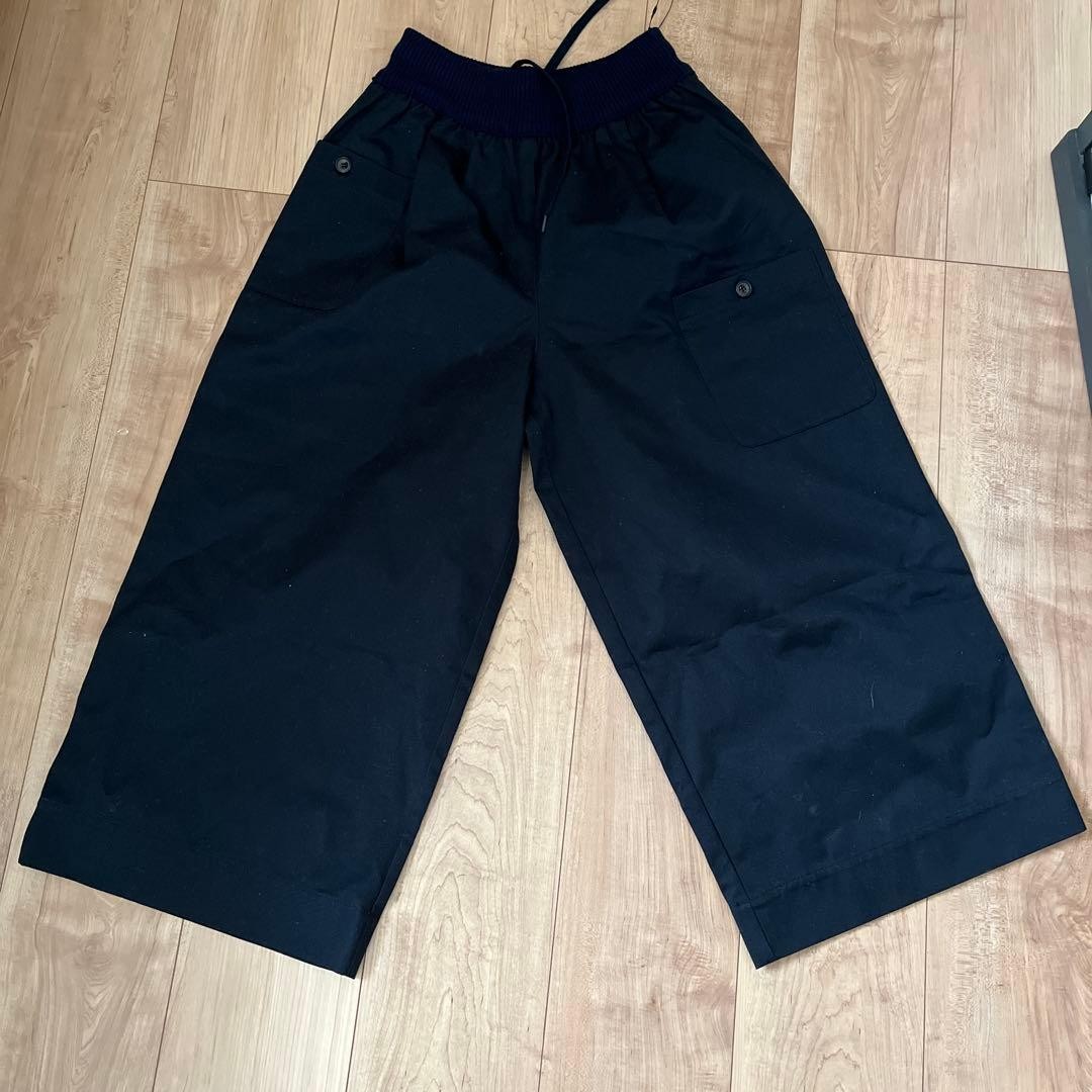 M&KYOKO Navy Wide Pants with Drawstring and Button Pockets – Size M