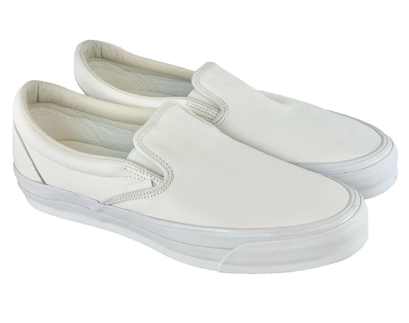 M11.5, W13 -VANS Premium Classic Slip-On Leather White Shoe -507452