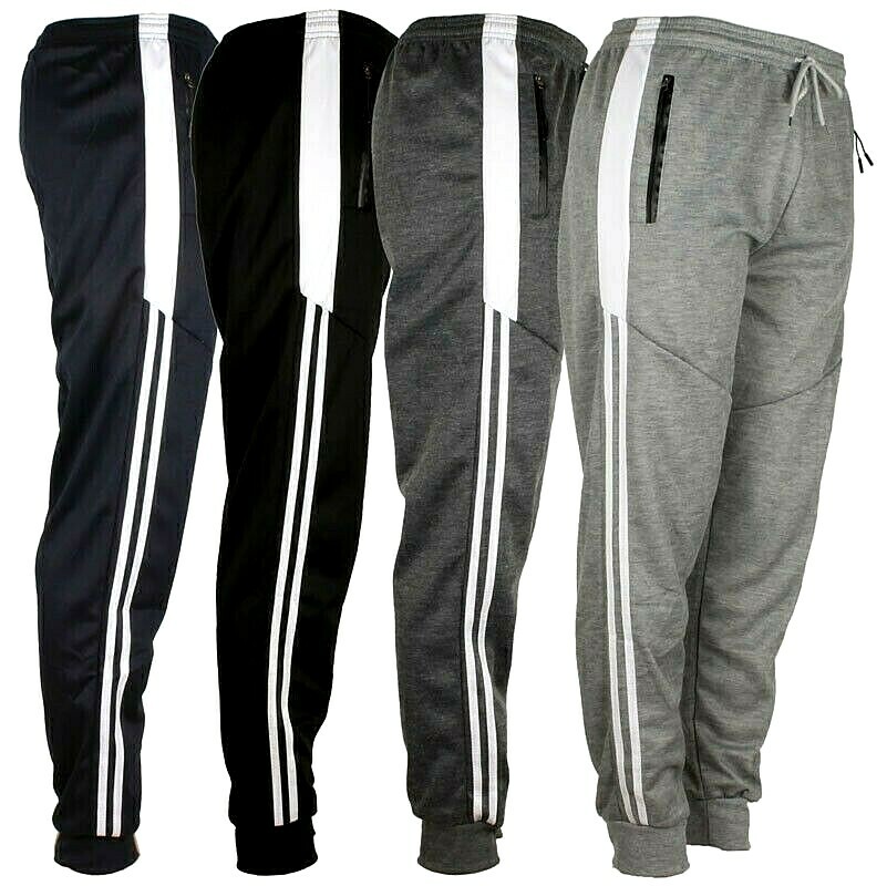 Men’s Light Weight Joggers Draw String Sports Sweat Pants, Zipper Pockets