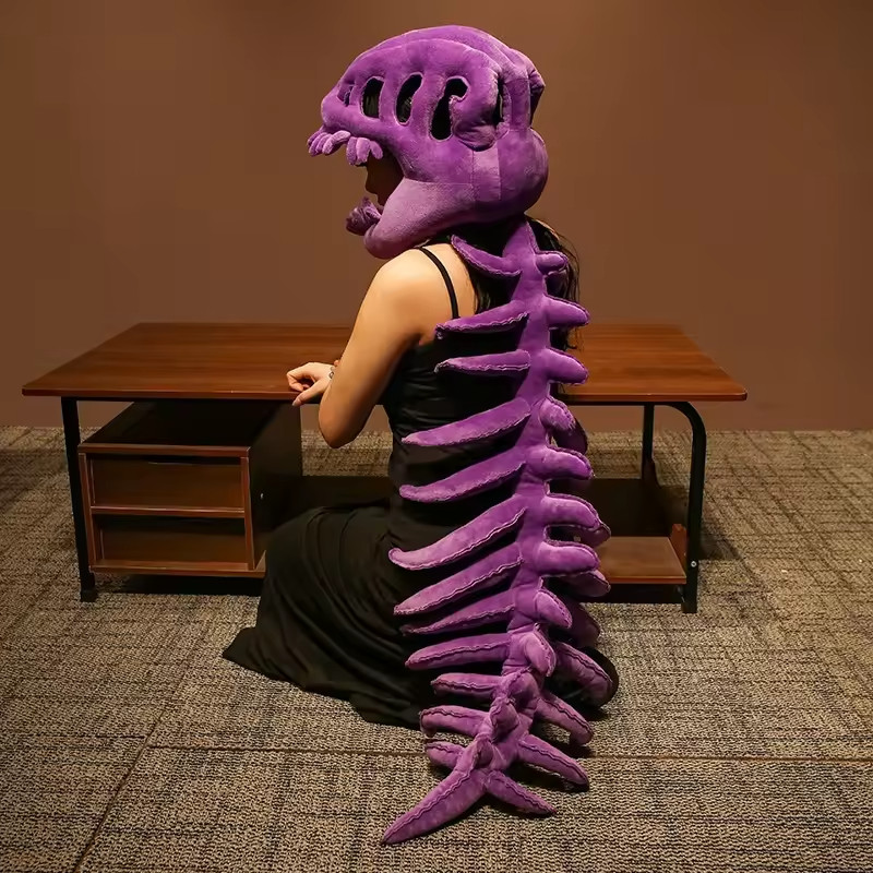 Realistic Dinosaur Skeleton Costume Set Unisex Headgear Cosplay 75cm 115cm New