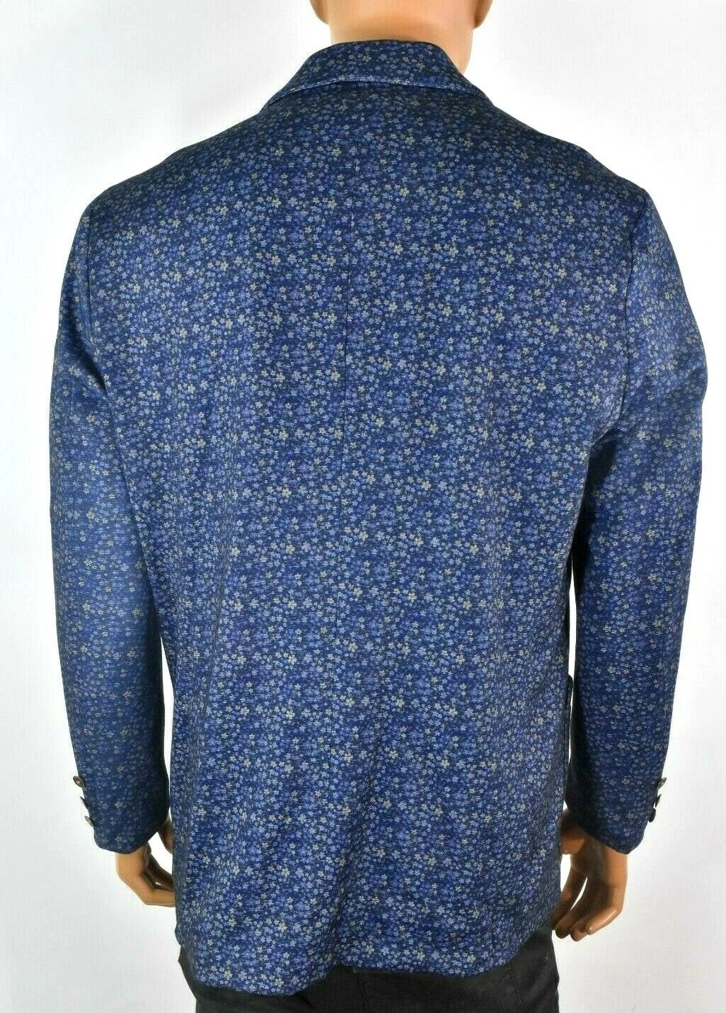 Tallia Mens Sports Coat Jacket Blazer New S Blue Floral Knit Stretch party