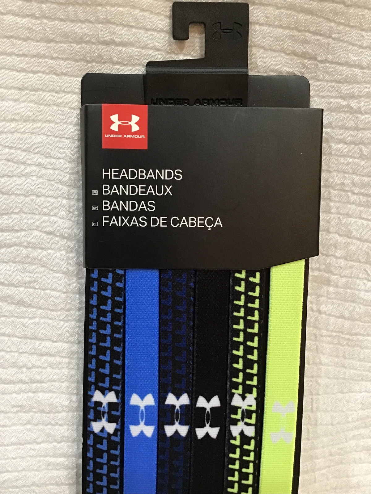 New Under Armour 6-pack Headbands Blue/Black/Neon Yellow/Multicolor!!