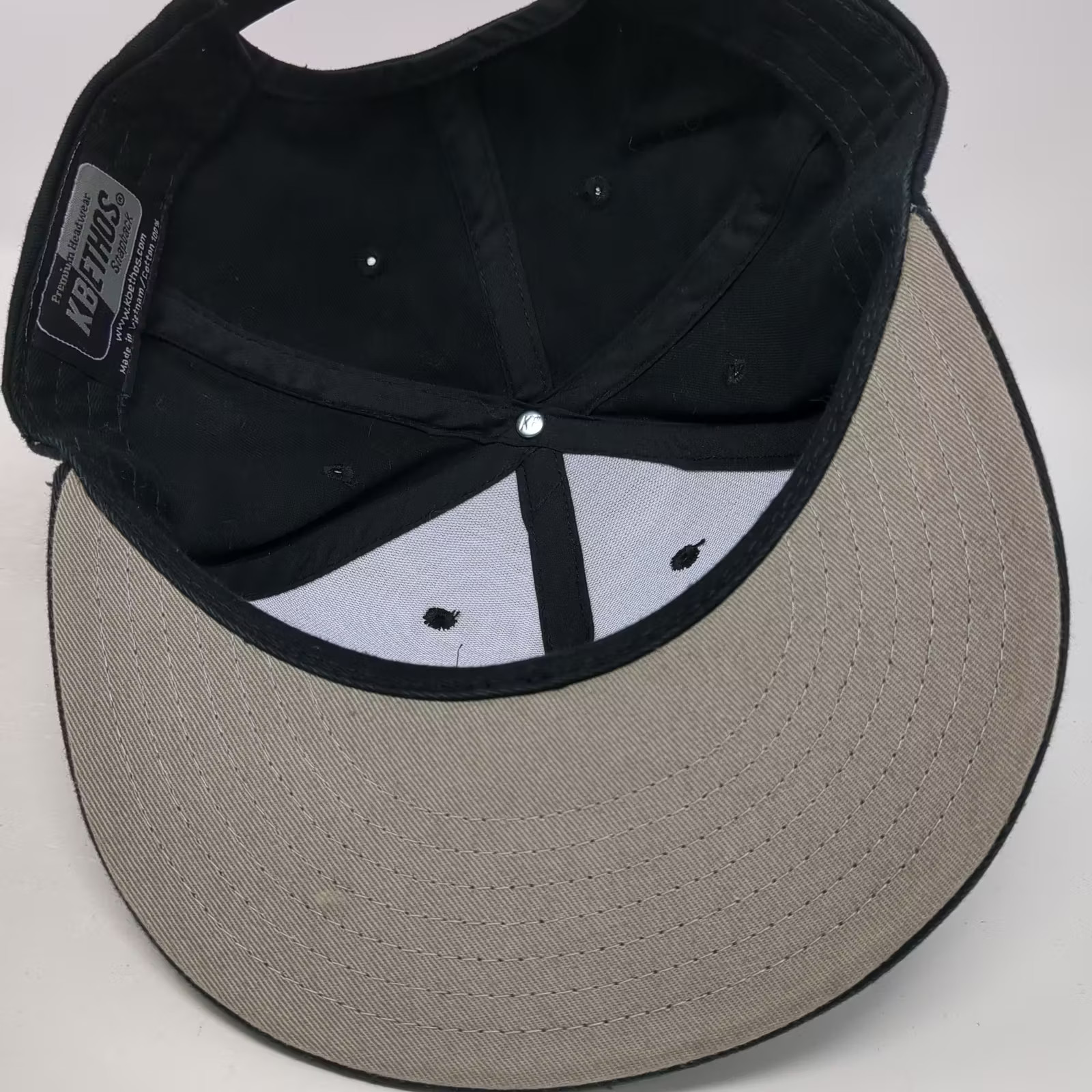 KBETHOS USA BMX Snapback Hat Black OS Flat Brim Gray Underbrim Embroidered