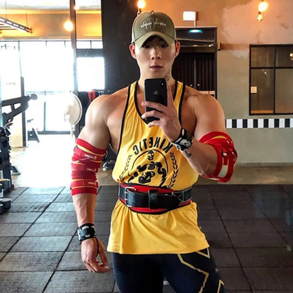 Men’s Gym Stringer Tank Top Cotton Sleeveless Bodybuilding Workout Vest