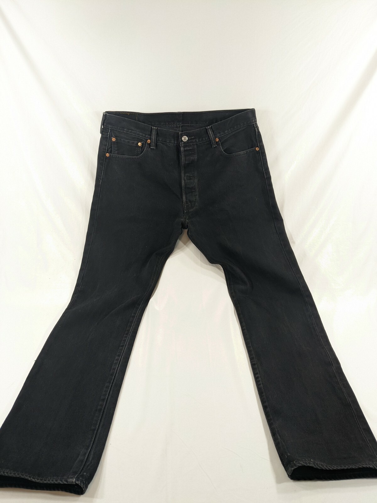 Levi’s 501 XX Button-Fly Straight Leg Black Denim Jeans 36×34 True to Size