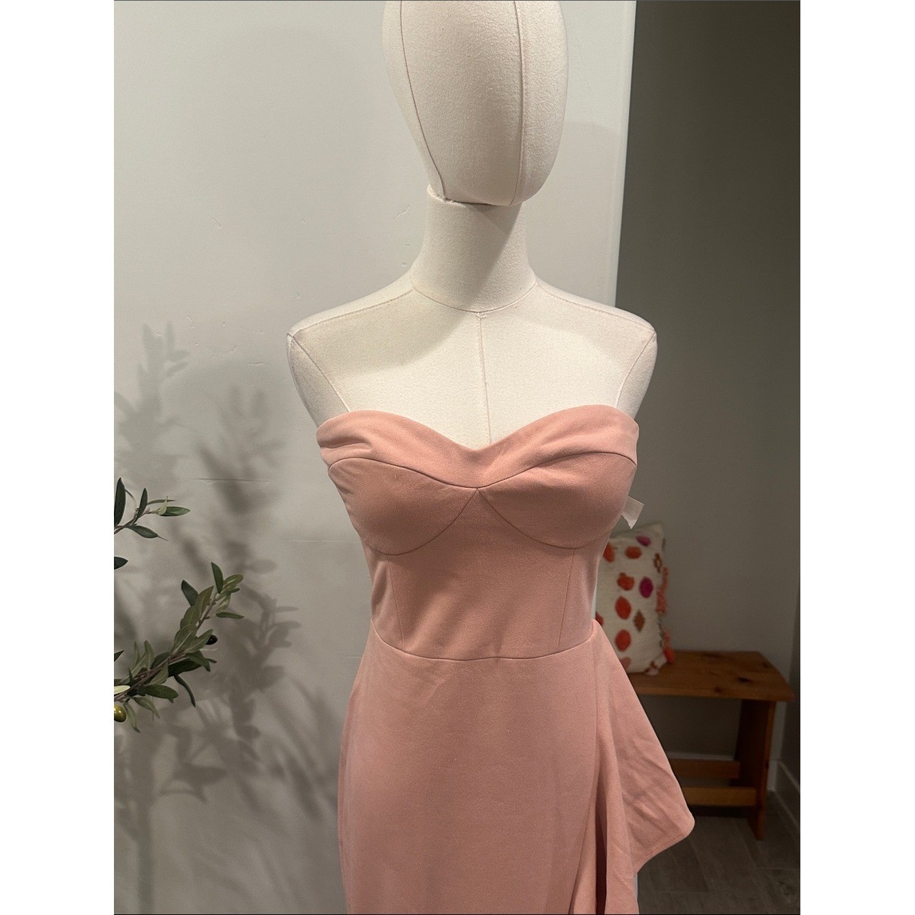 Dress the Population Paris Strapless Mermaid Maxi Dress Gown in Blush New!