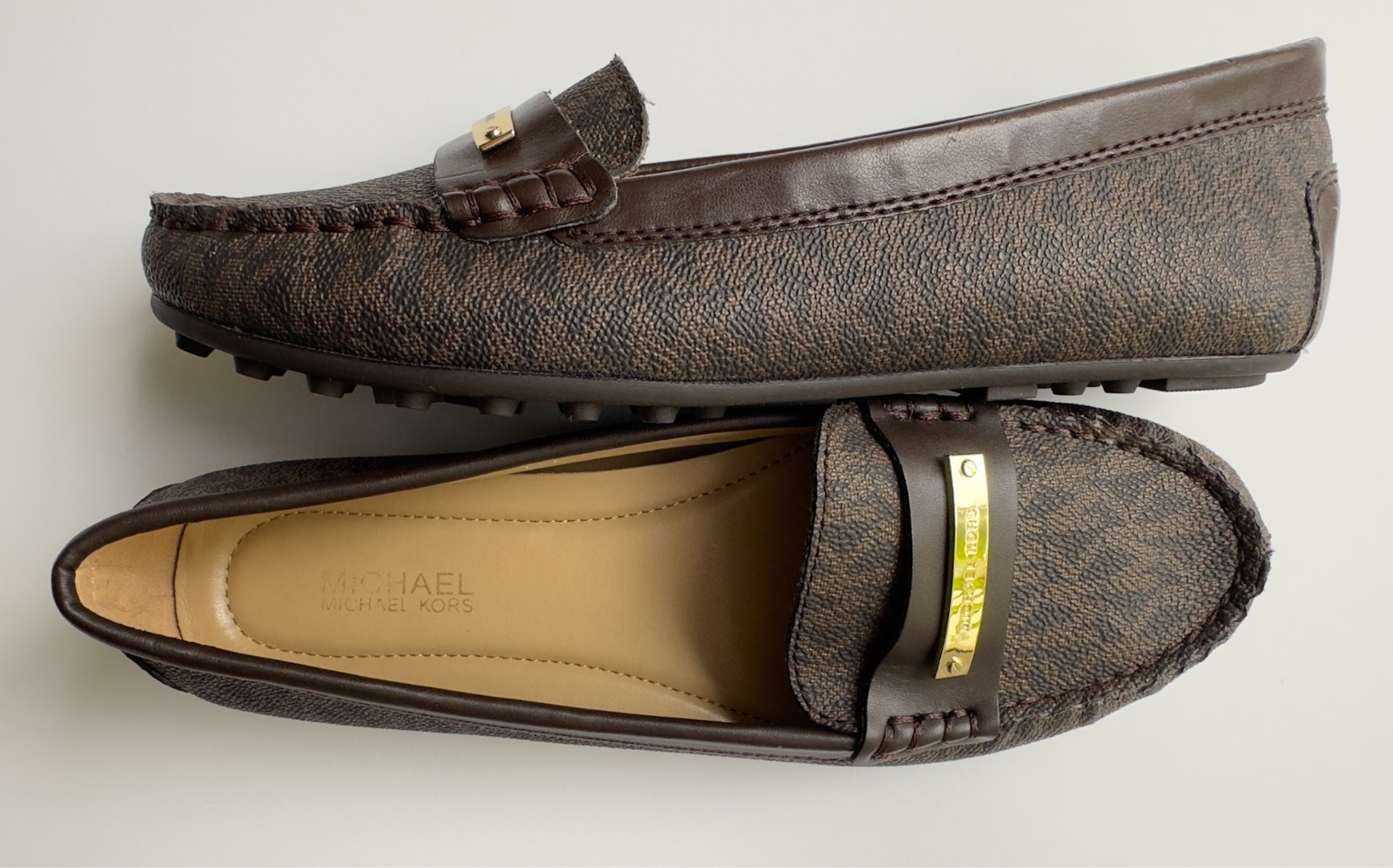 Michael Kors Everett Loafer Women’s Leather/Brown/Gold(MG19G) Various Size