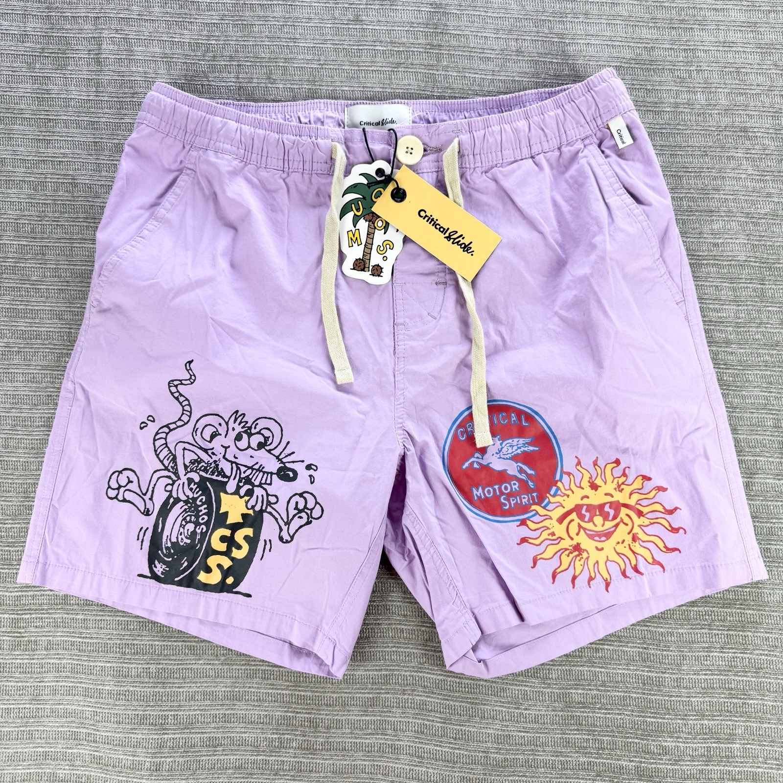 TCSS The Critical Slide Society Mens Shorts Sz 32 Purple Graphic Swim Trunk NWT