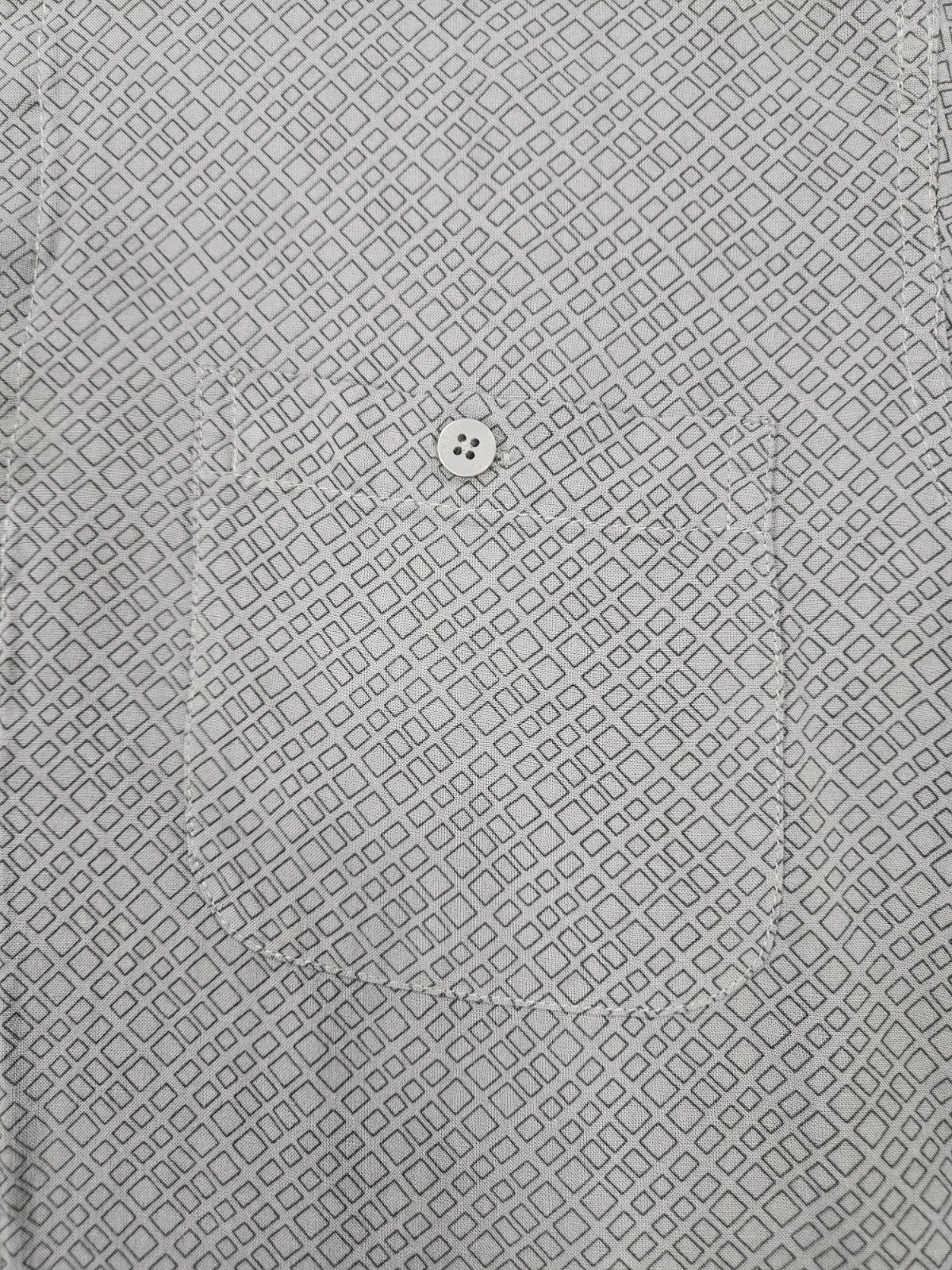 Haggar Luxury Microfiber Men’s Green Plaid Button-Up Shirt Size L with Pocket
