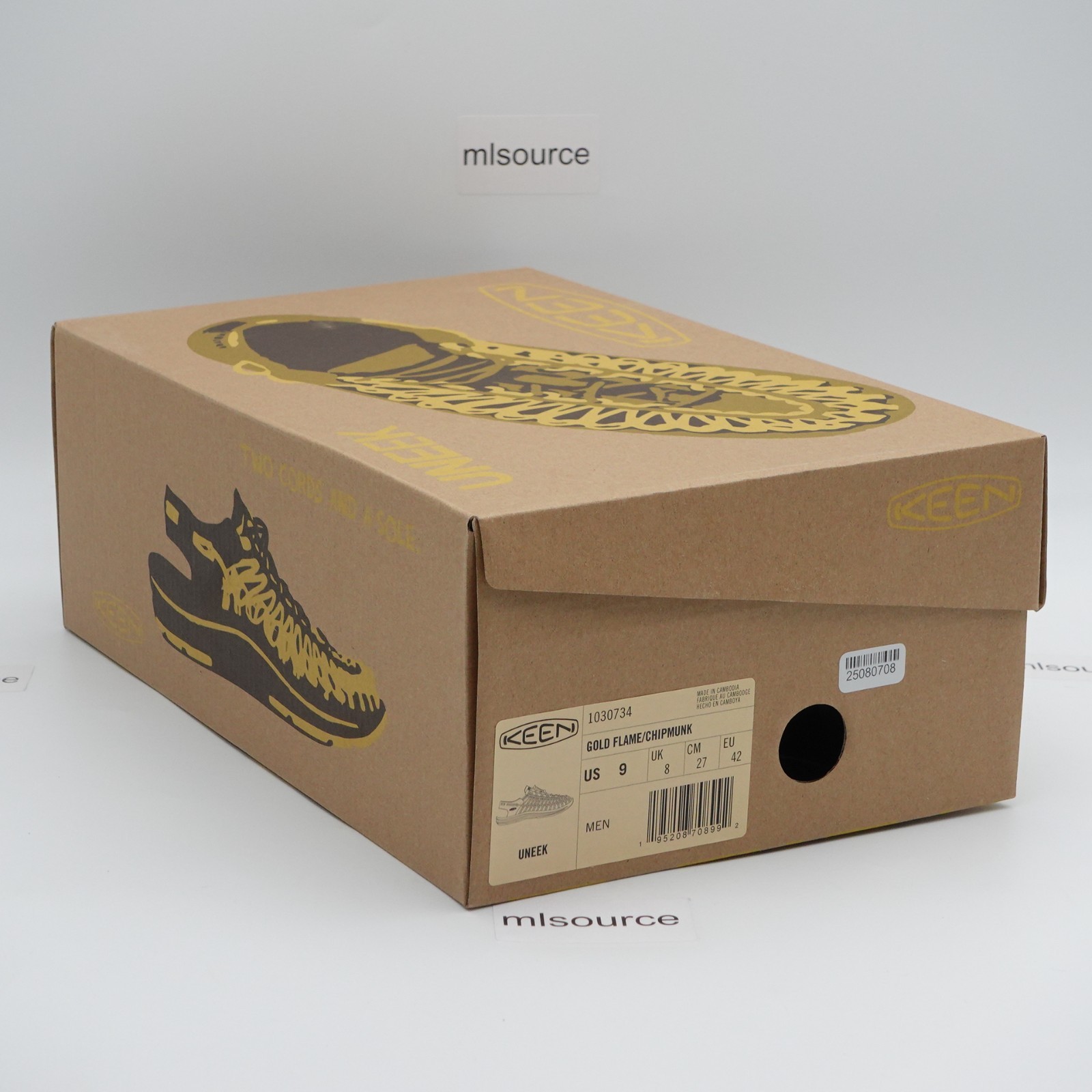 Size 9 Men’s Keen Uneek Sandals 1030734 Gold Flame/Chipmunk