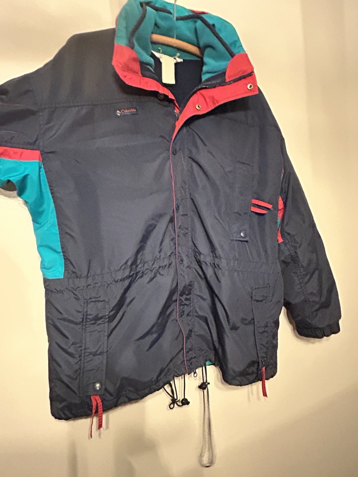 Vintage Columbia Longs Peak 3 In 1 Jacket Mens Large Interchange Teal Red 90s