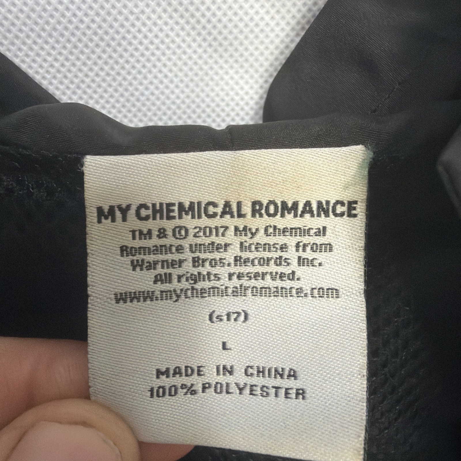 My Chemical Romance Windbreaker Jacket L Black Lightweight 2017 1/2 Zip Pullover