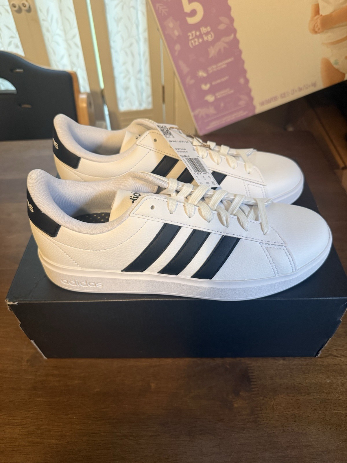 Size 9.5 – adidas Grand Court 2.0 White Black