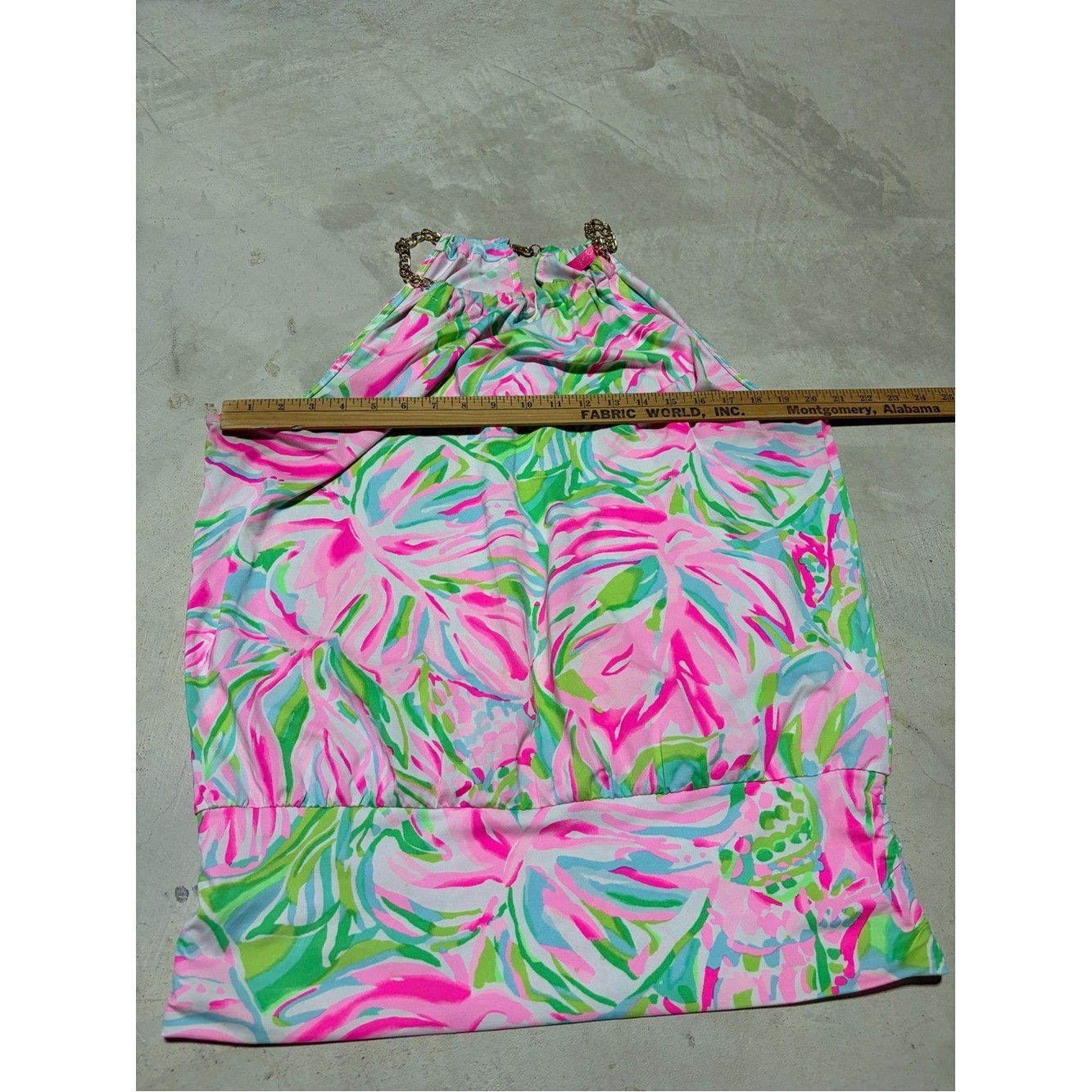 Lilly pulitzer Bowen Bright Tropical Halter Top Pink Green Floral Print large