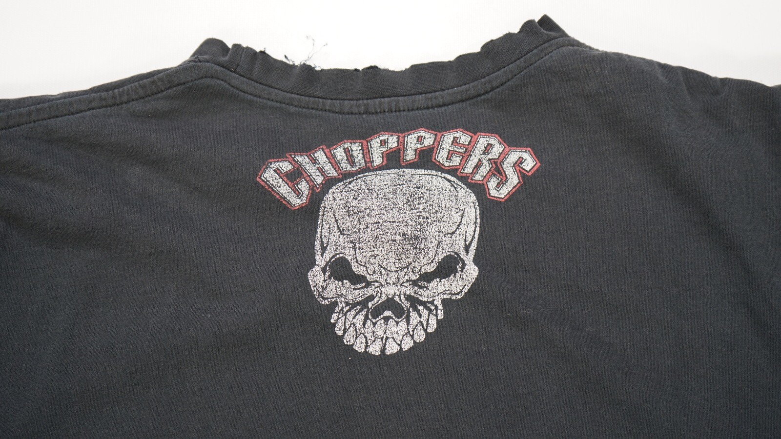 Rare Vintage Choppers Skull and Cross Graphic T Shirt 90s 2000s Biker Motorcycle