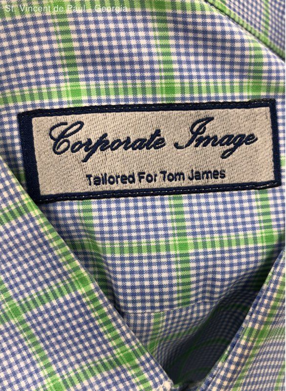 Men’s Corporate Image Blue Long Sleeve Button Down Shirt Preppy – Size Large