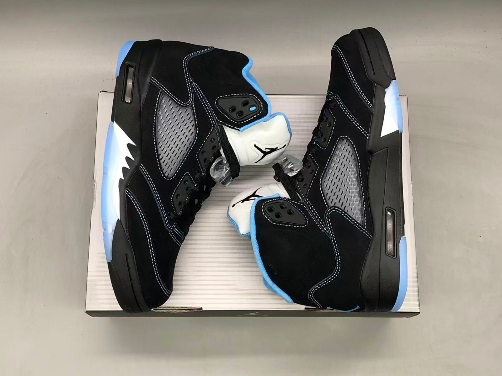 Jordan 5 Black University Blue” Men’s Basketball Shoes High Top