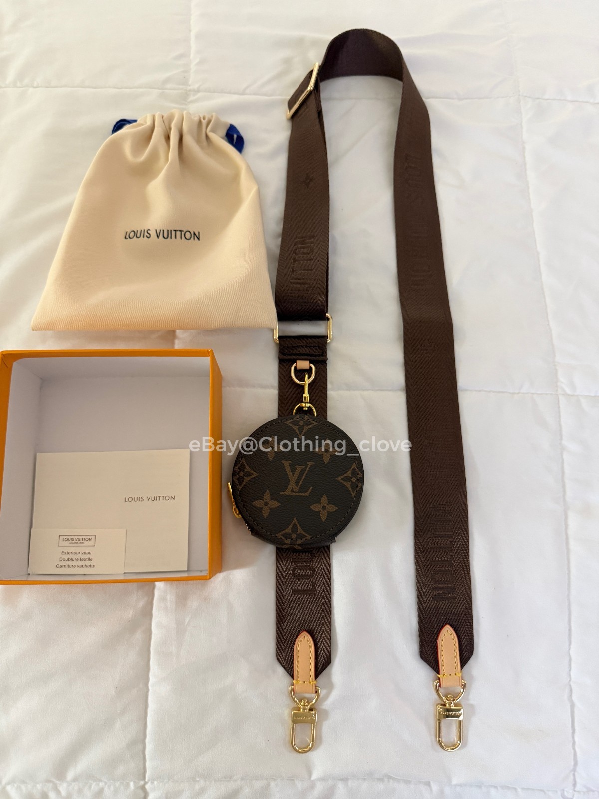 Louis Vuitton Shoulder Strap Adjustable Crossbody Pouch Replacement Brown lv