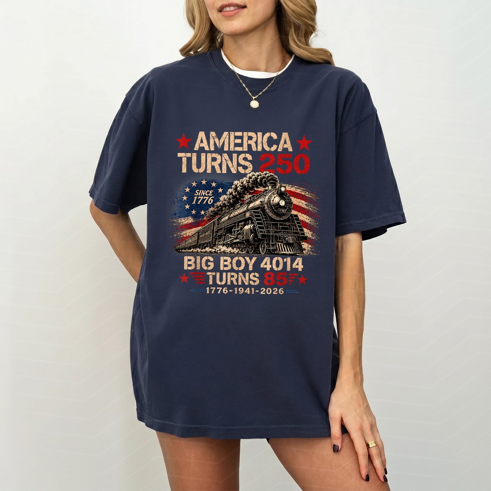 Big Boy 4014 Train America Turns 250 Years for Men Women TShirt