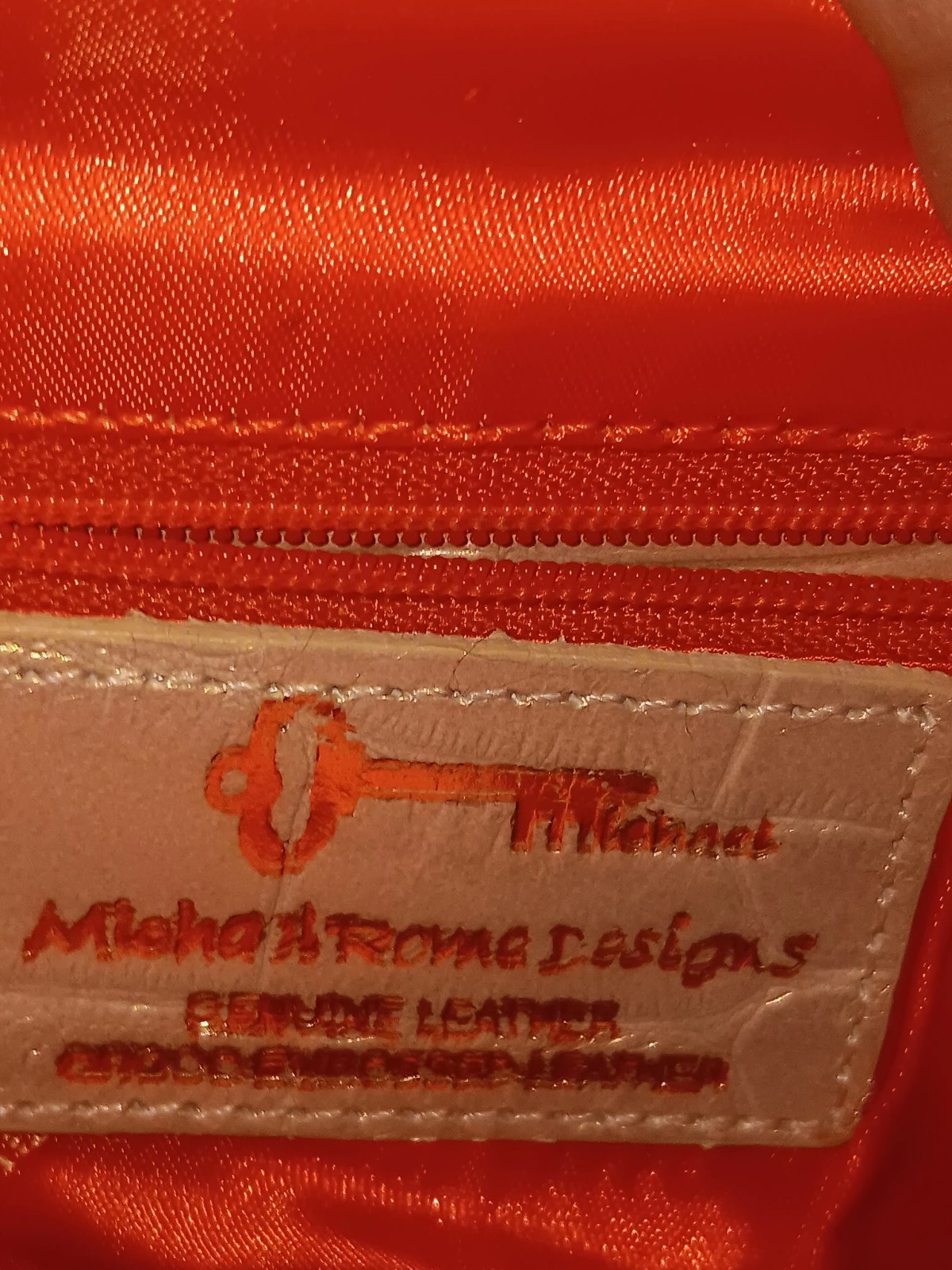 Michael Rome Designs Genuine Leather Crocodile Embossed Shoulder Bag