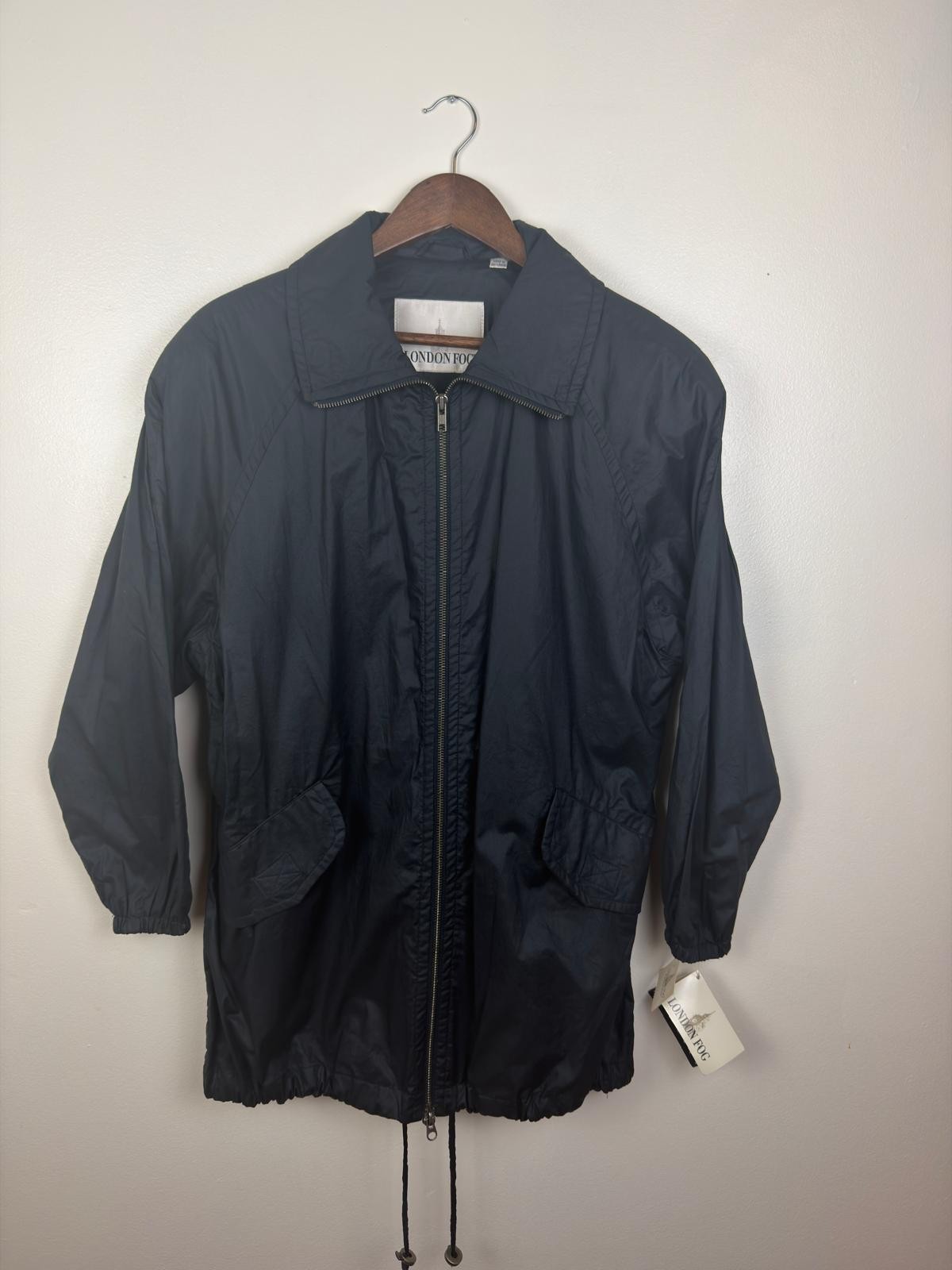 London Fog Rain Windbreaker Jacke S Midnight Blue Cotton Shell Lightweight