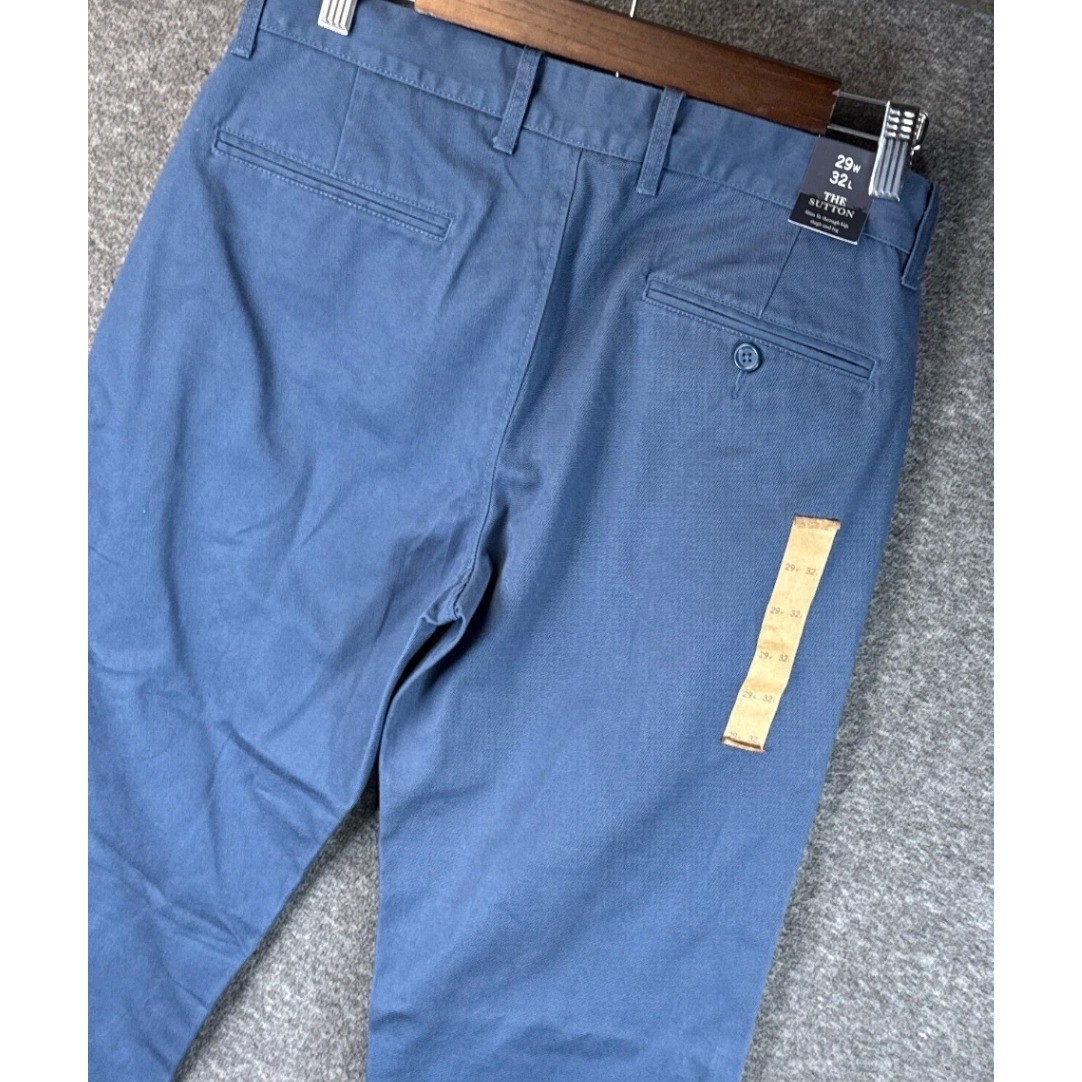 NWT J.Crew The Sutton Slim Fit Chino Pants Men 29 Blue Cotton Travel Work School