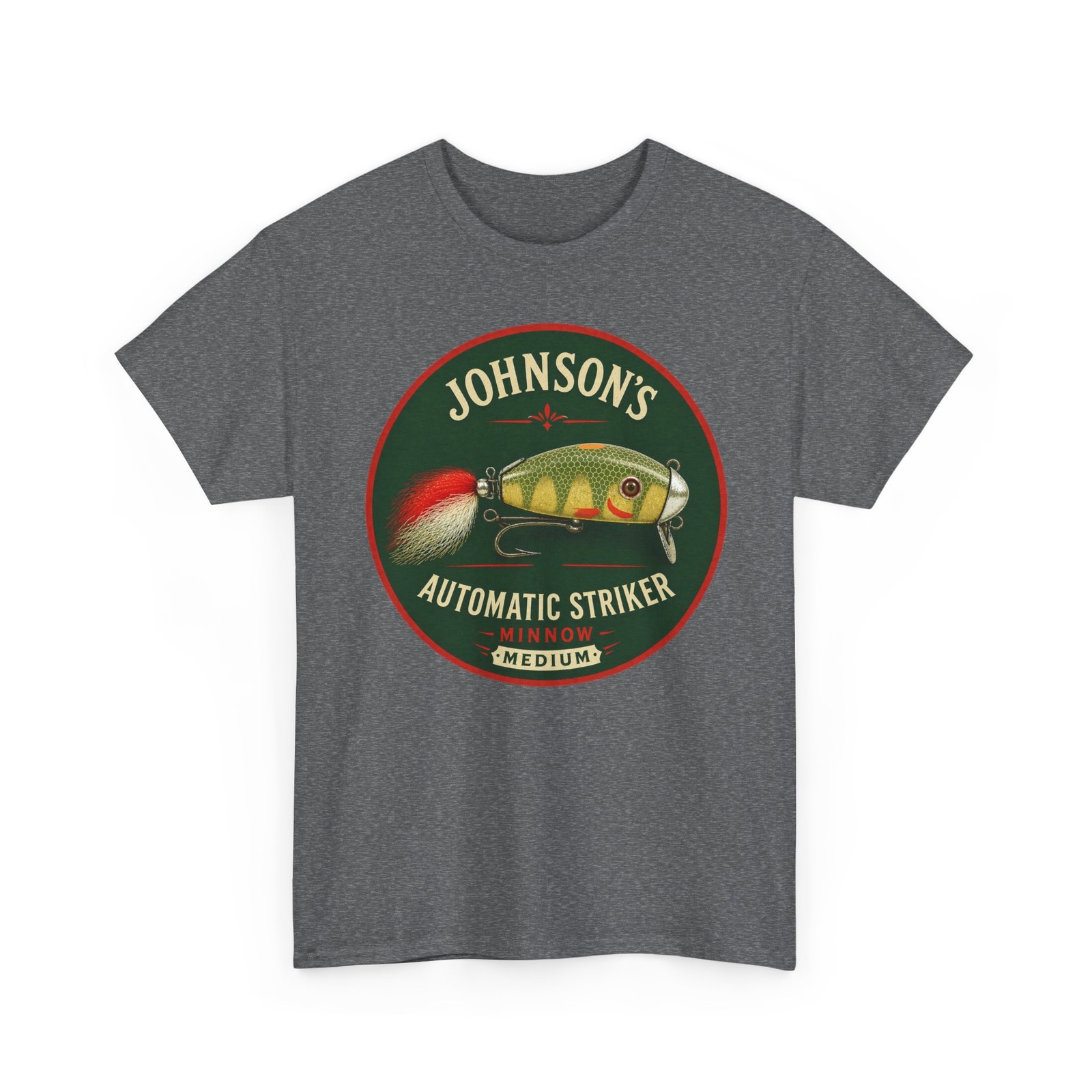 Johnson’s Automatic Striker Minnow Vintage Fishing Lure Retro Fisherman T-Shirt