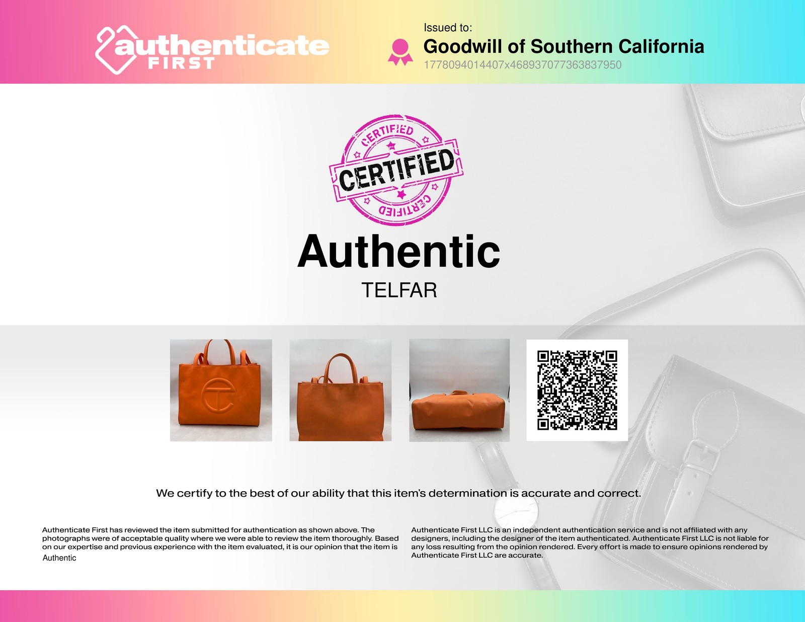 Telfar Orange Medium Tote Bag