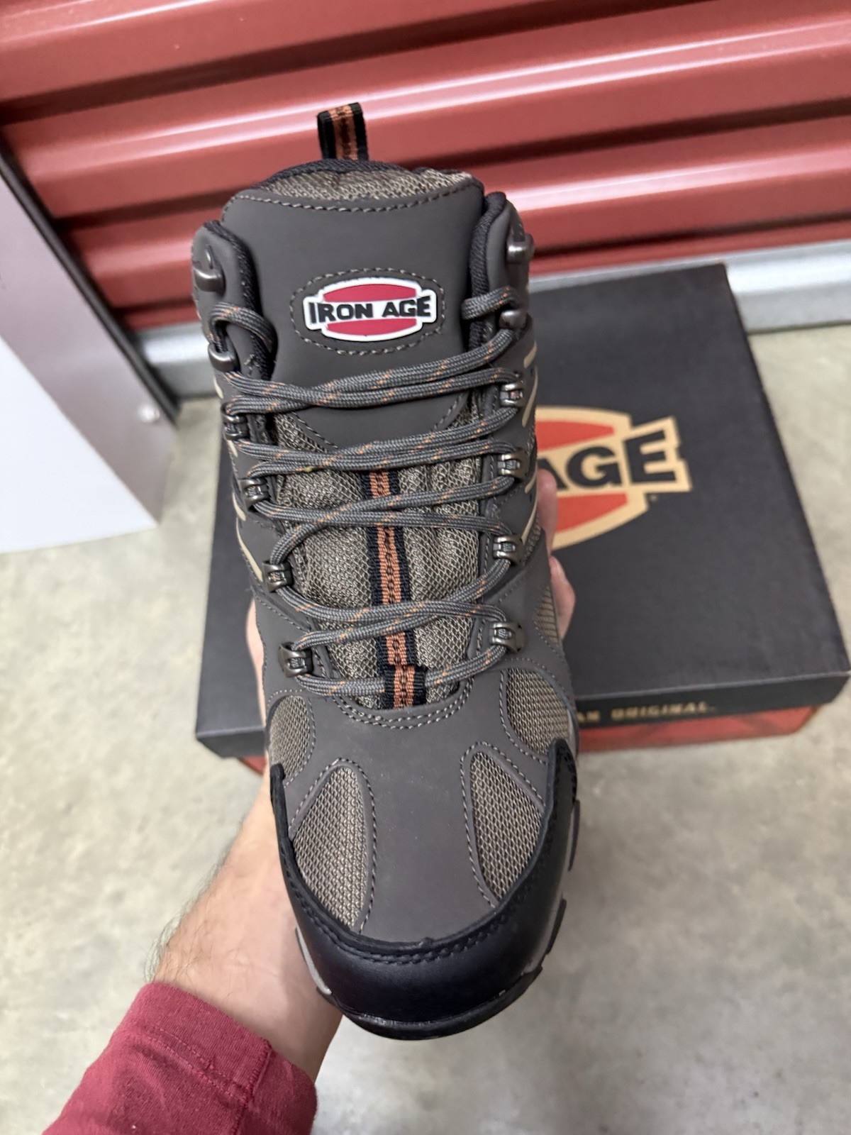 Iron Age SURVEYOR Men’s NEW Steel Toe Hiking Boot Grey/Black US Men’s 9.5 W