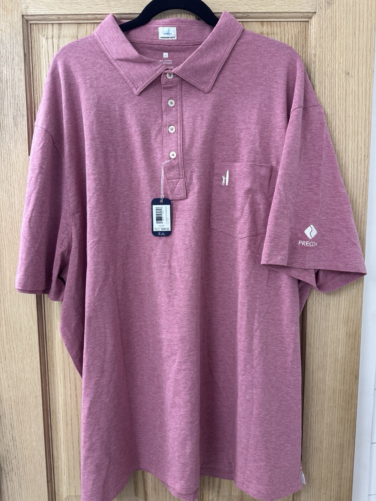 Johnnie-O Hangin’Out Heather Original Cajun Polo Shirt 4XL Golf Logo