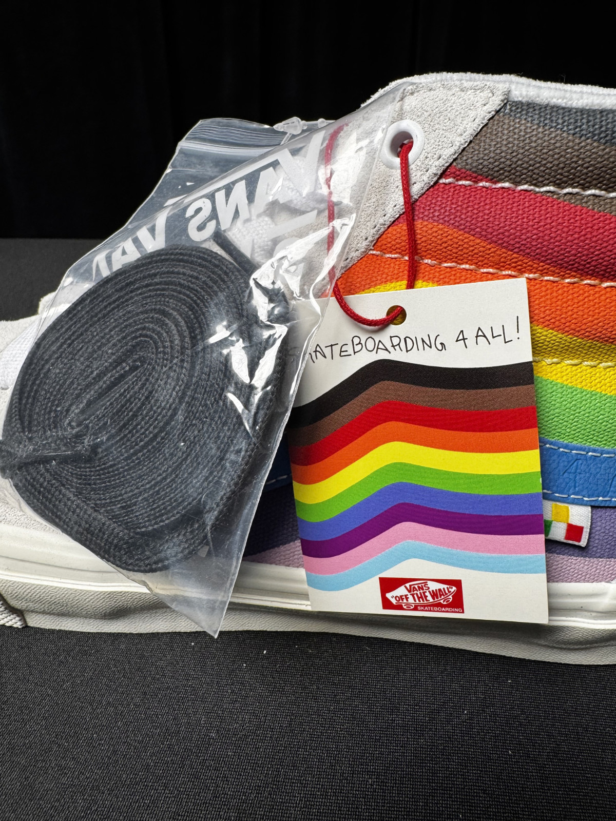 Vans Skate Sk8-Hi Pride White Rainbow Classic Shoe Mens Size 9 Women 10.5