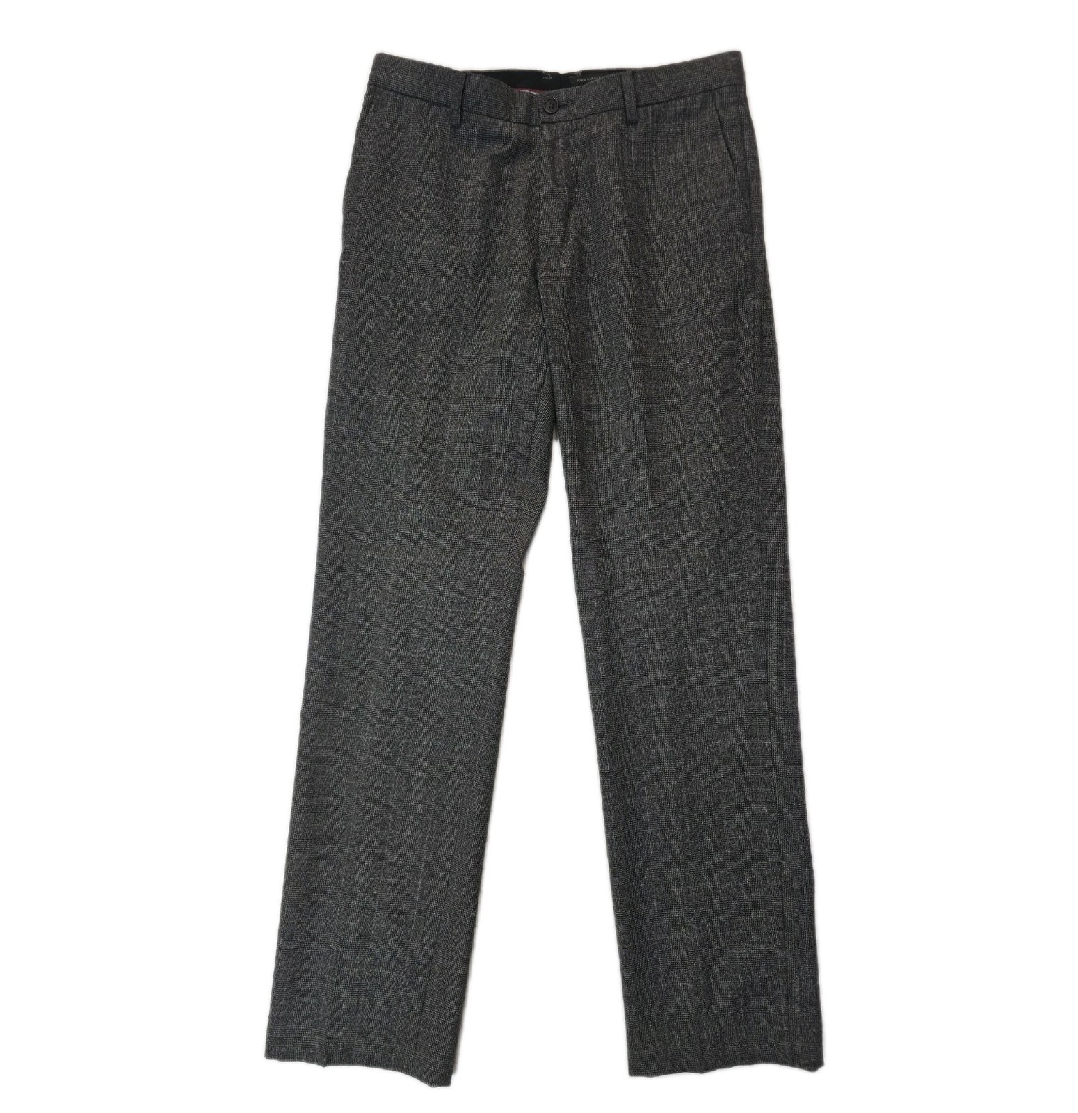 John Varvatos USA Luxe Wool Blend Grey Plaid Dress Pants Trousers Men’s 34×33.5