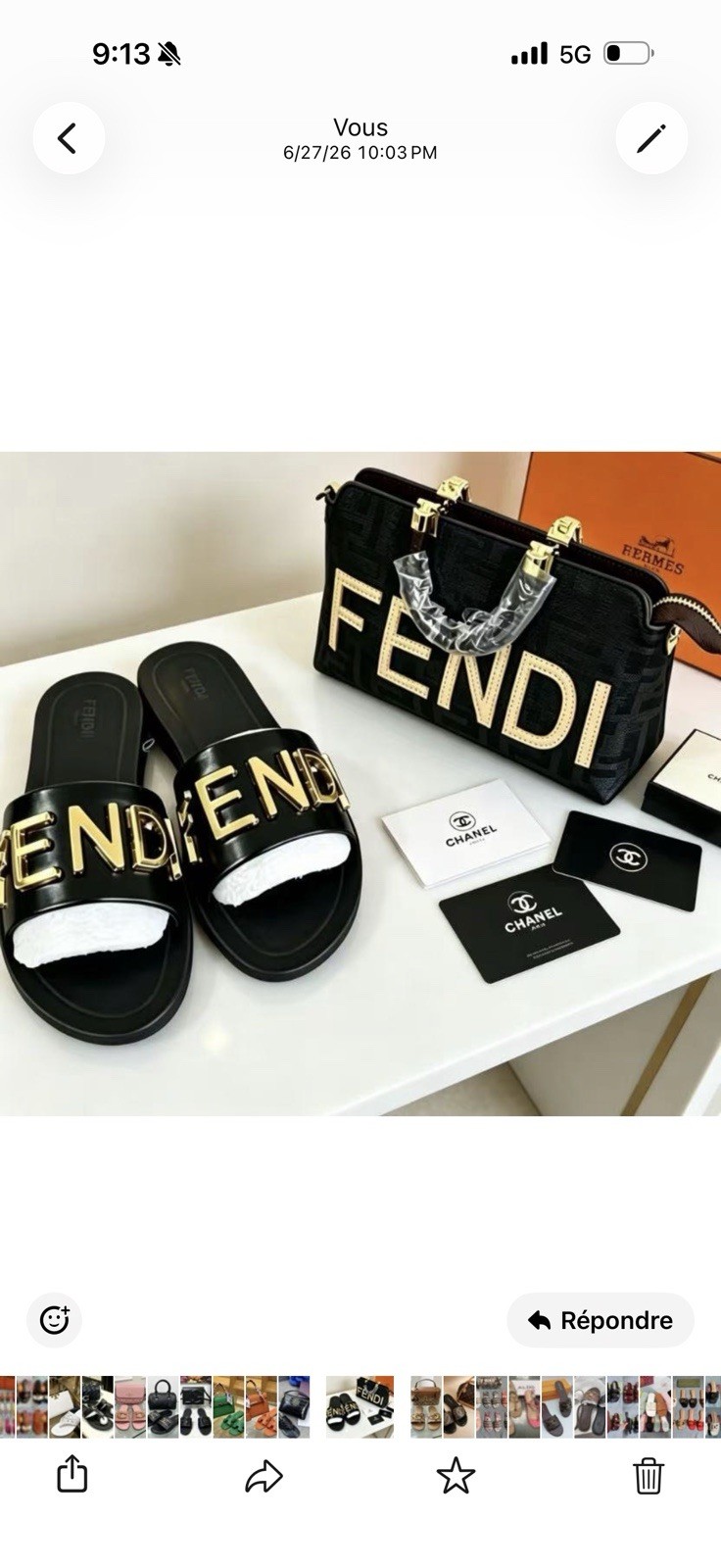 Louis Vuitton Monogram Logo Slide Sandals Brown/Black/Gold Women’s 8 NIB