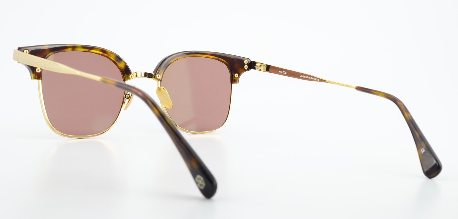KALEOS Sunglasses Square 48-20 C-002 Shiny Gold Havana Luxury Design L