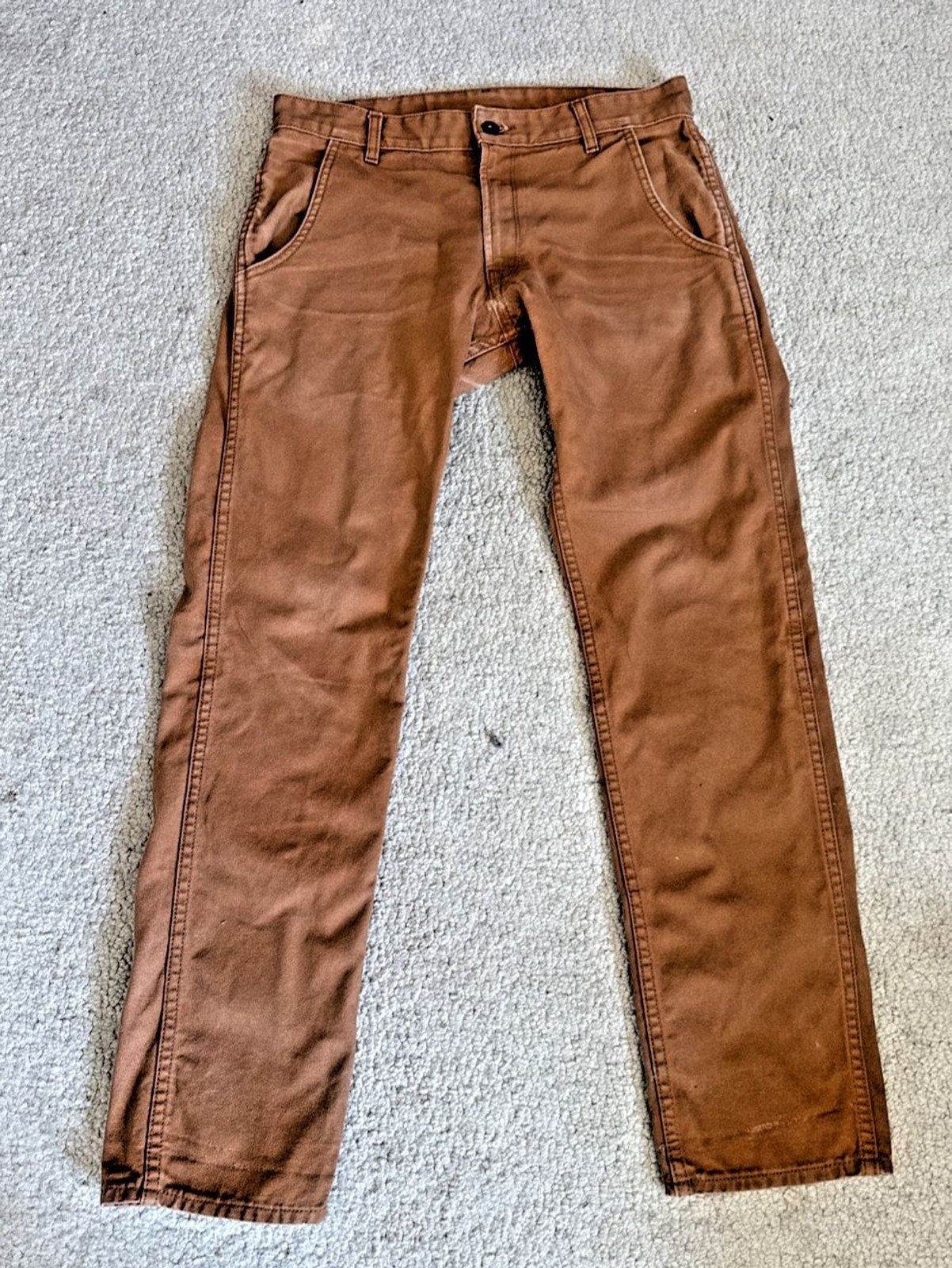 Railcar Fine Goods Brown Trouser Pants Duck Workwear Canvas USA | Men’s 30Wx29L
