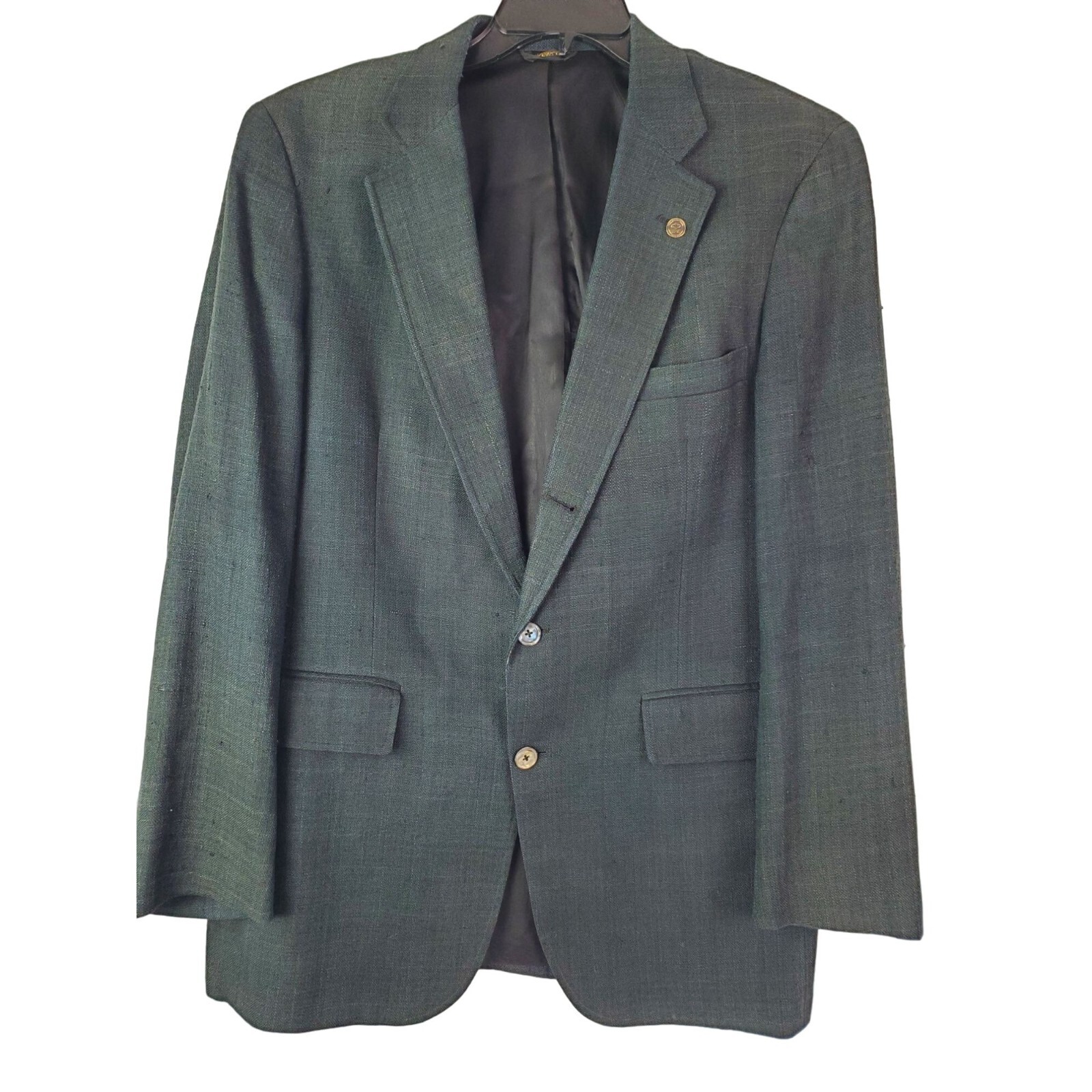 Ira Michael Savannah Men’s Black Linen Blazer 44R Shell Buttons