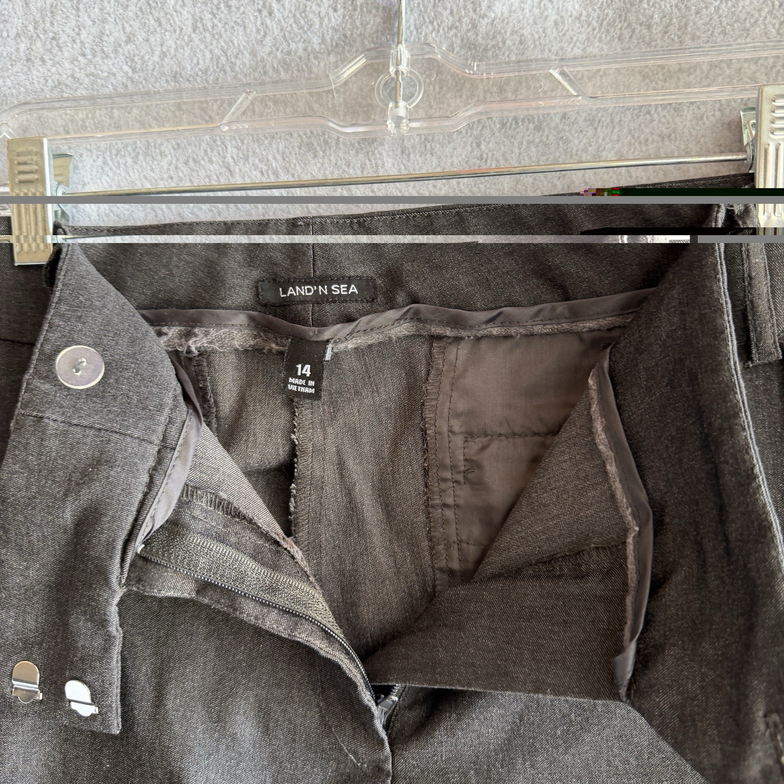 Land’ N Sea Women’s Pants Size 14 Business Casual Office Work Career Wear Grey
