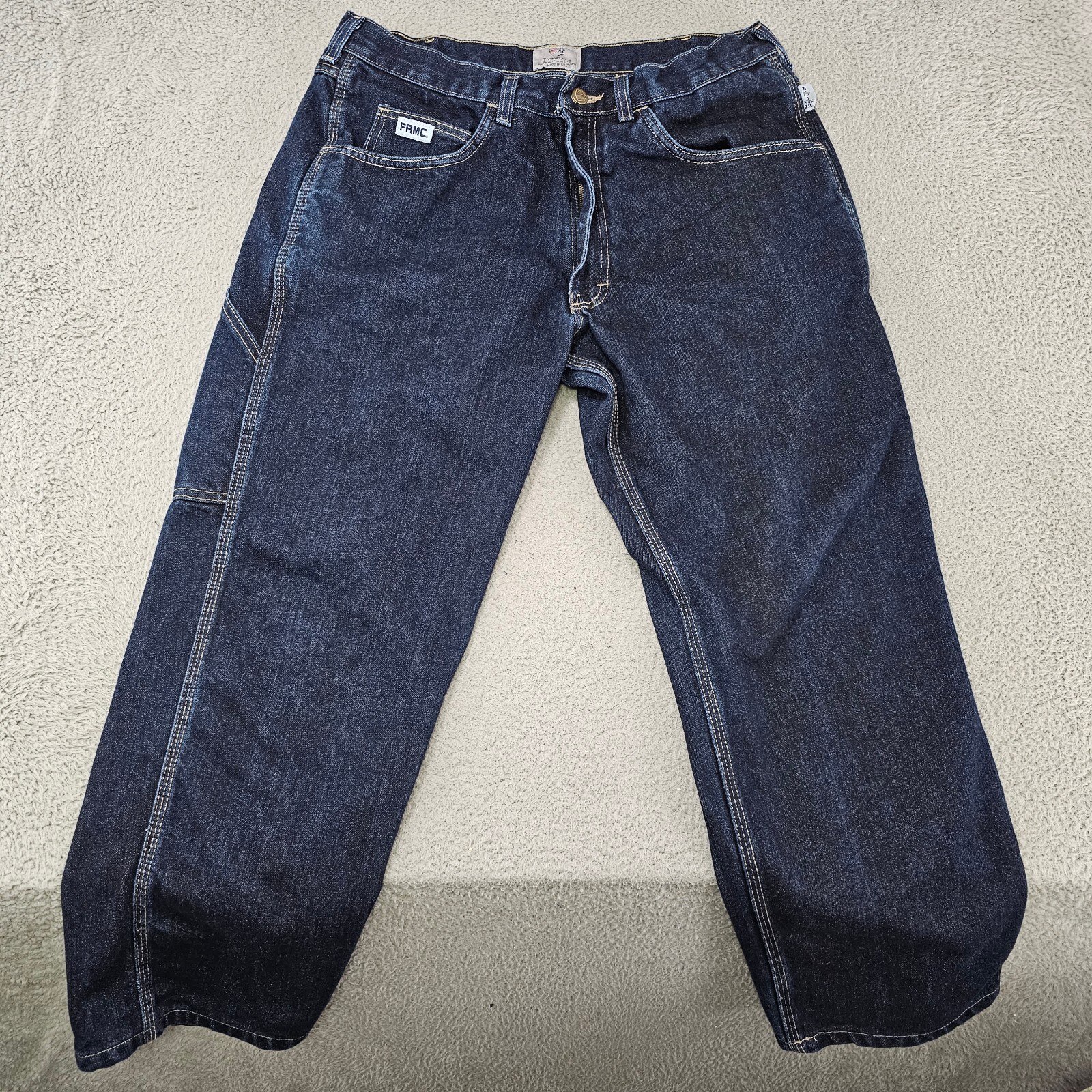 Tyndale FR Jeans Mens 33×27 Flame Resistant Pants F290T Blue Relaxed Carpenter