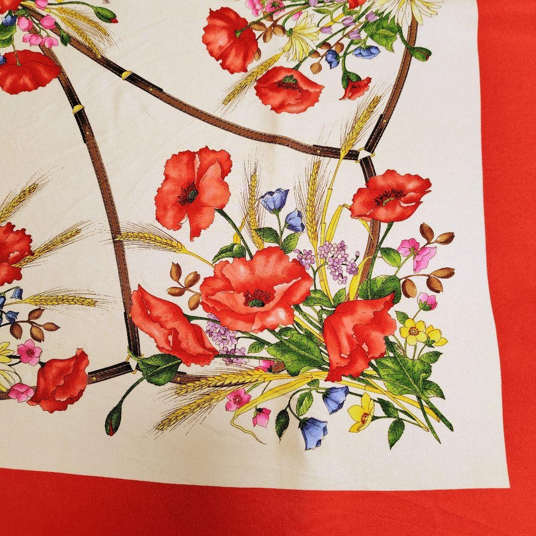 GUCCI Floral Silk Scarf Stole 82cm Multicolor Women’s for Present from JAPAN