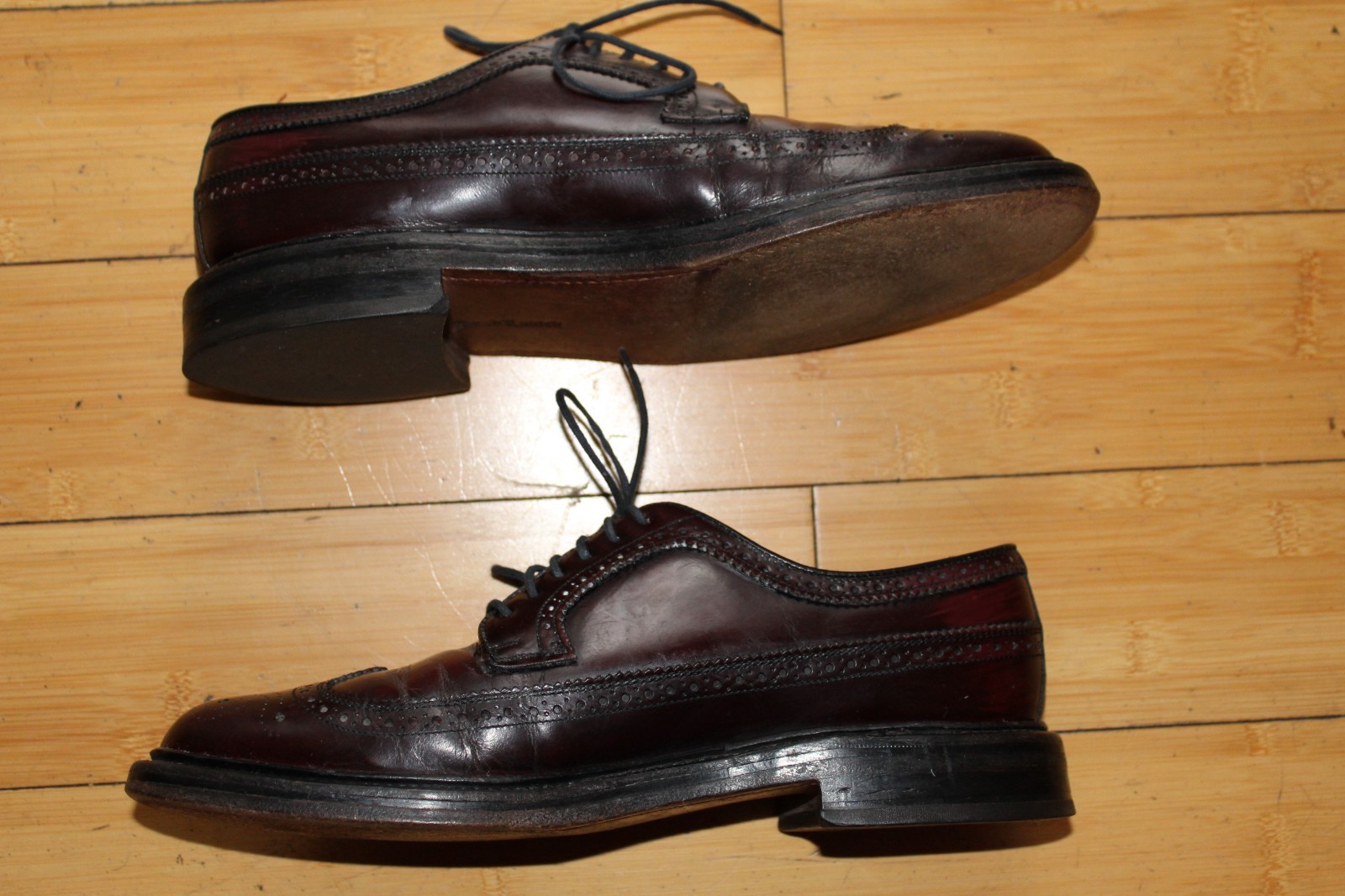 Vtg Bostonian Crown Windsor 9.5 D Leather Wingtip Oxford Dress Shoes Land Laster