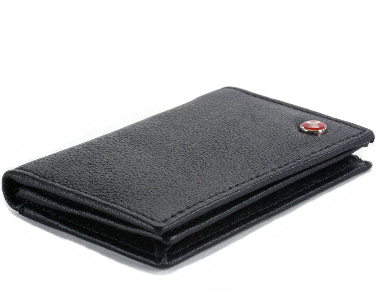 Alpine Swiss Expandable Business Card Case Genuine Leather Front Pocket Wallet