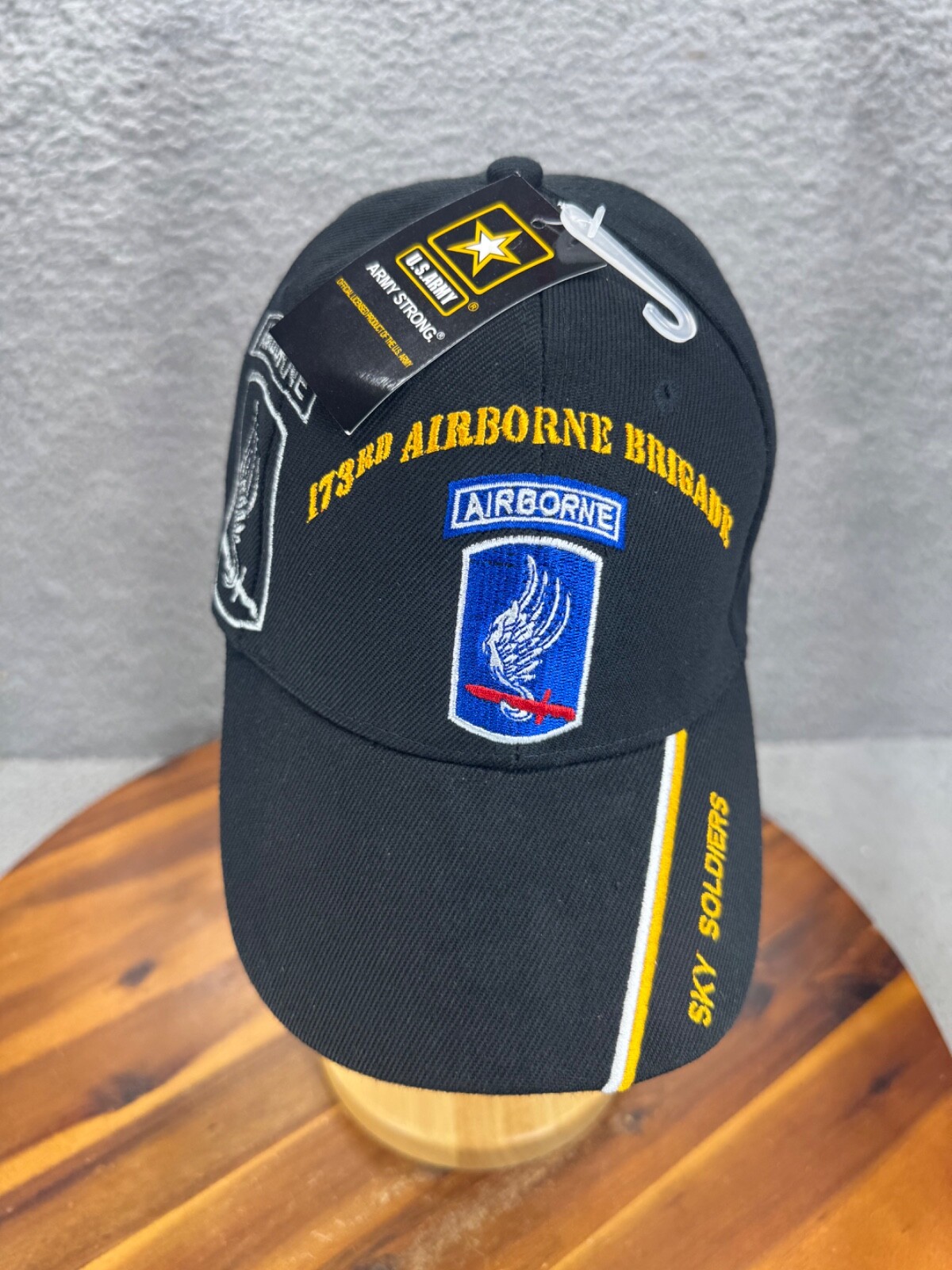 173RD Airborne Brigade Strapback Official US Army Hat Cap Embroidered Black KYS