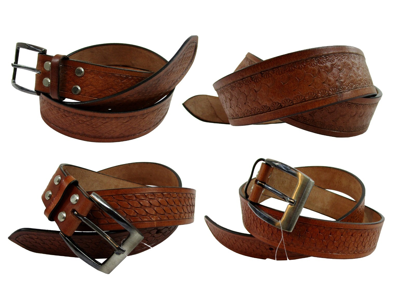 WESTERN BELTS FOR MEN TOOLED LEATHER WORK BELT CASUAL FOMRAL WEAR 32 TO 50