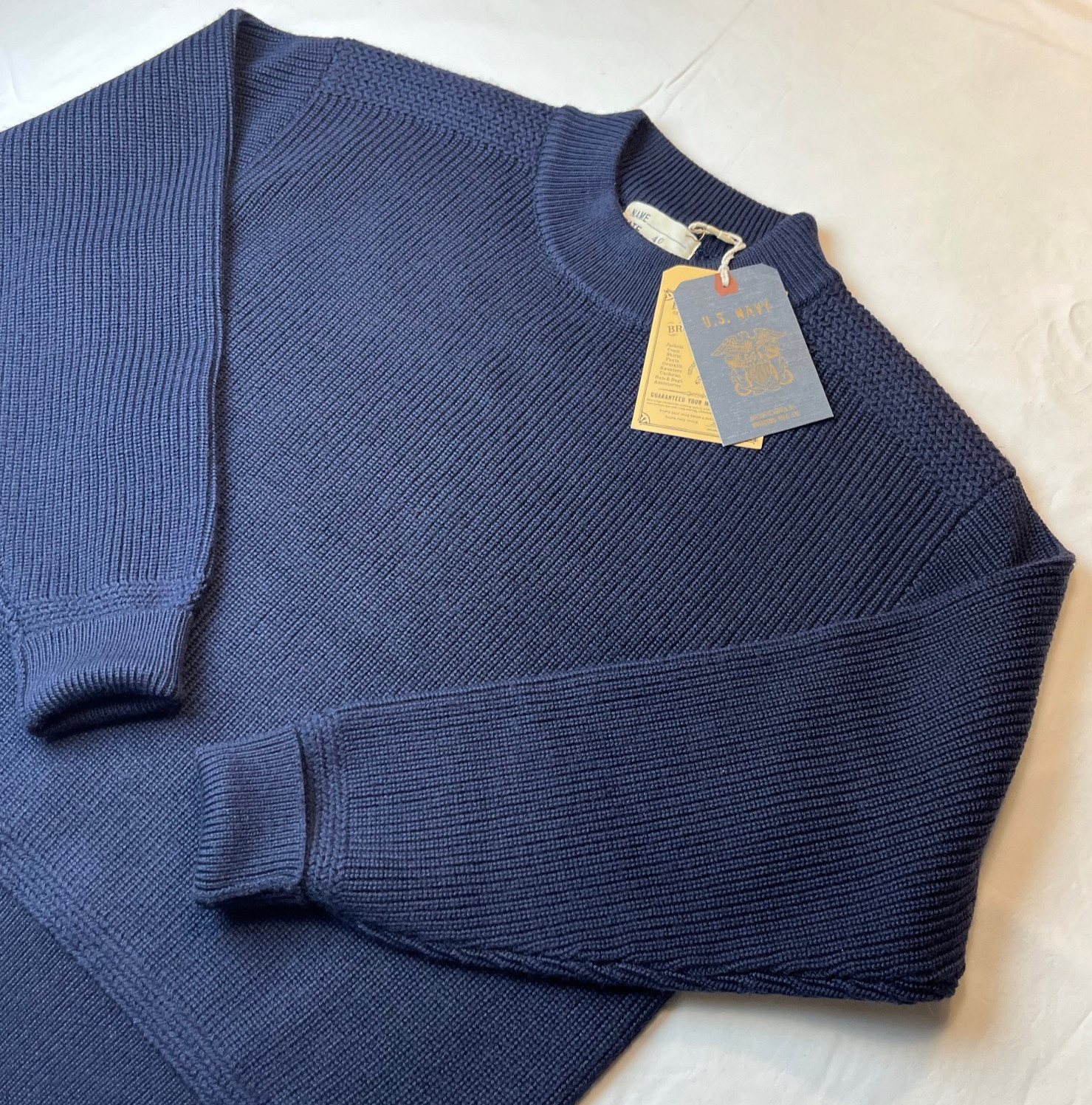 Bronson USN Winter Wool Sweater Pre War Model Knit Sweater Heavy Size 40 – Navy