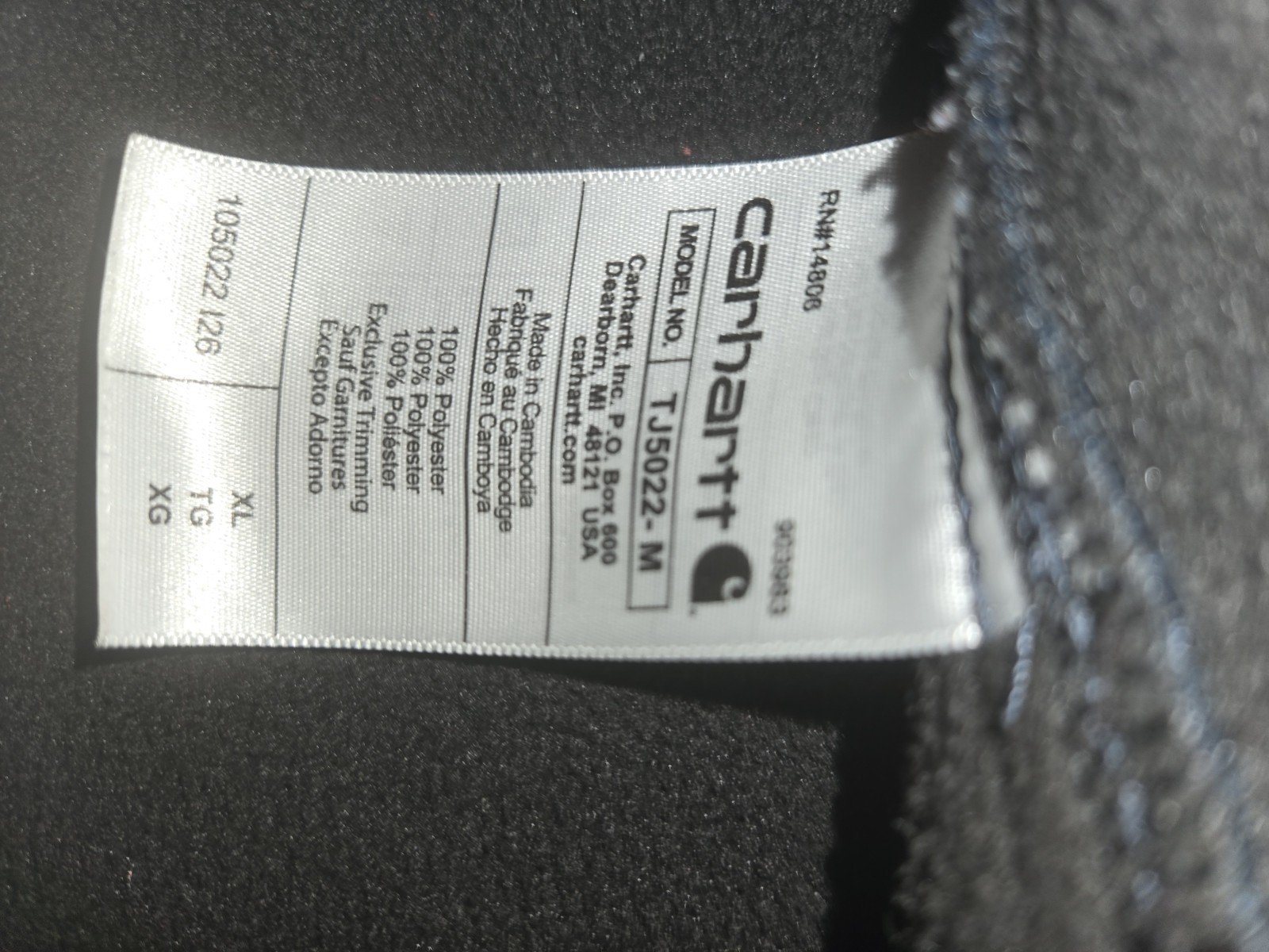 Carhartt Navy Button-Front Jacket Mens L Relaxed Fit Pockets Workwear