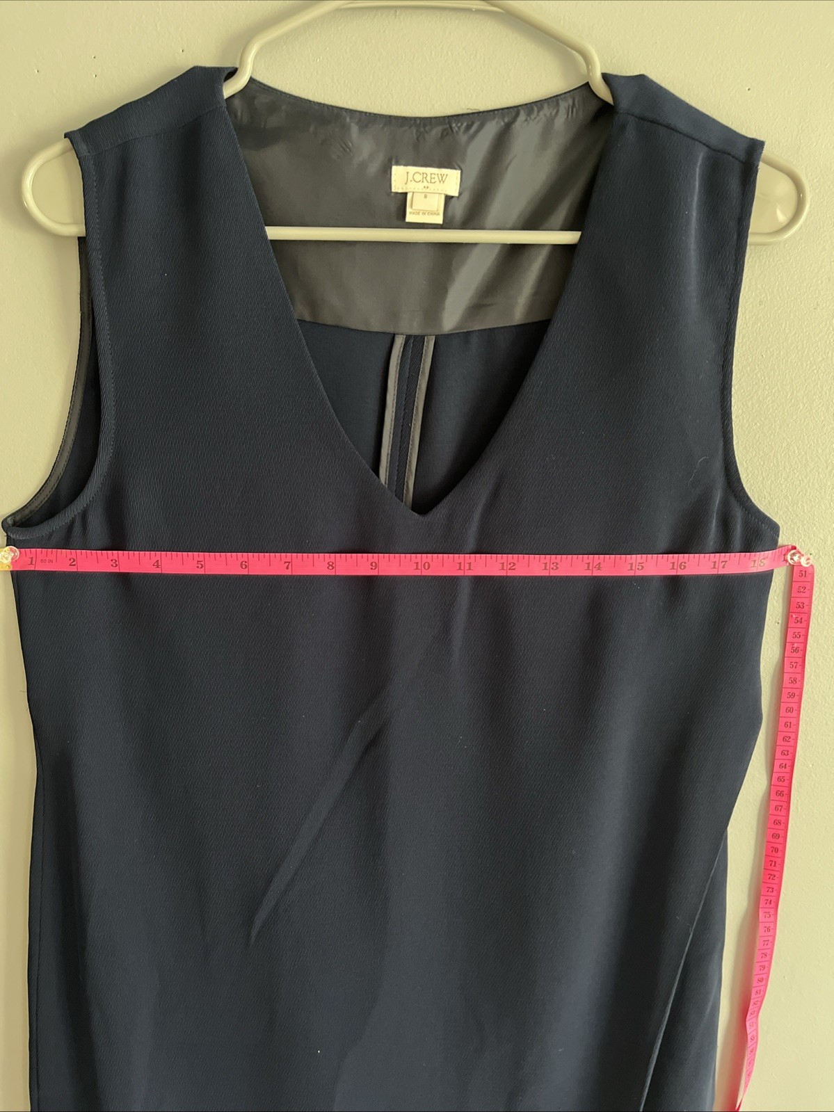 J. Crew Navy Sleeveless Dress Size 8 V-Neck Perfect For Any Season