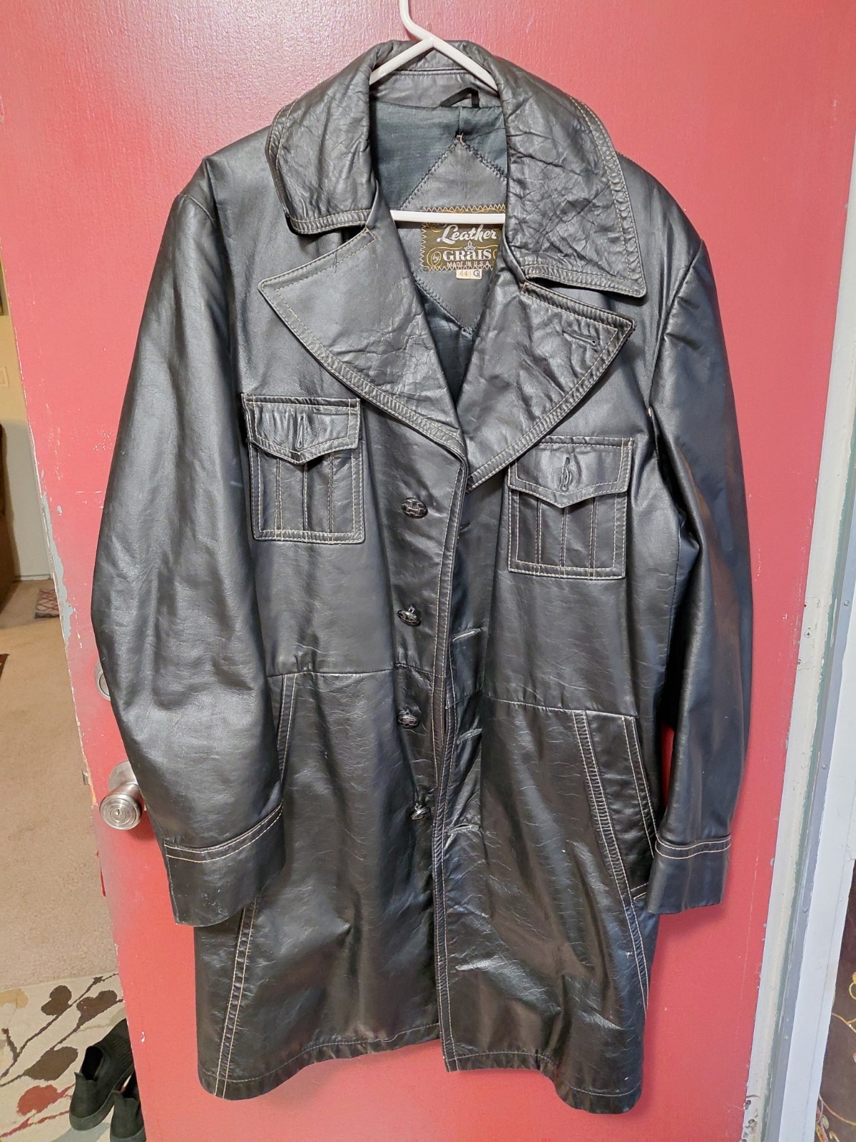 mens genuine leather jacket xxl