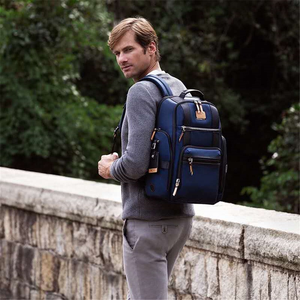 TUMI Alpha 3 Briefcase Blue Backpack Nylon Shoulder Bag Business Sports Bag