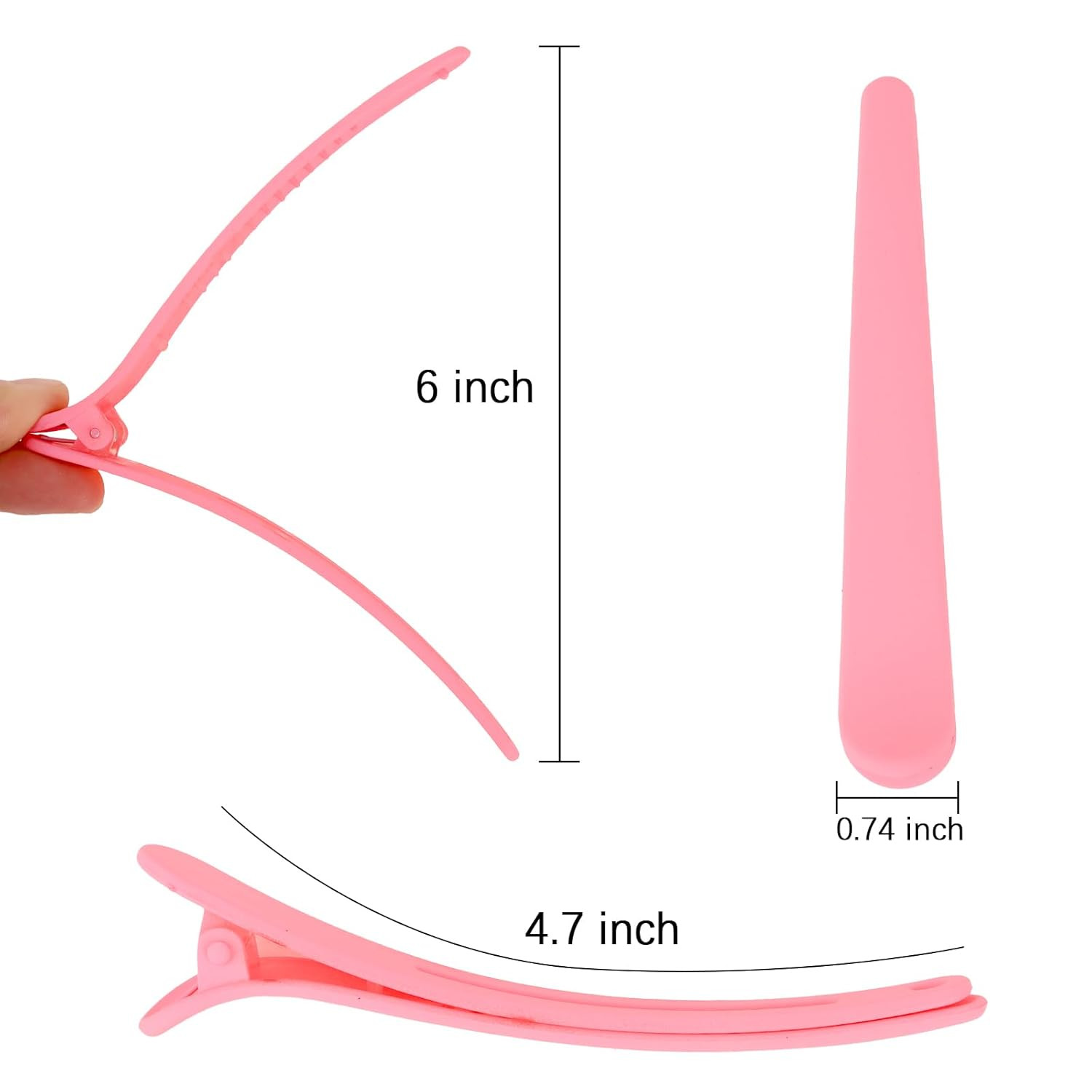 12 Pcs Pink Hair Clips for Styling Sectioning, 4.7 Inch Large Alligator Hair Cl
